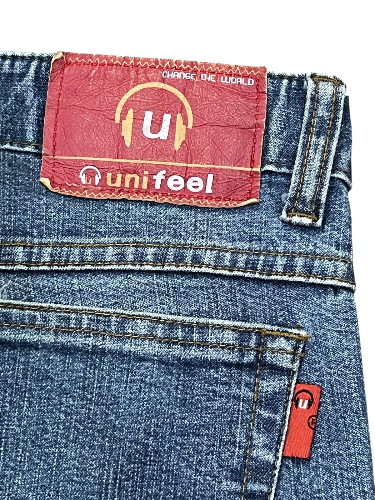 Fragment Design UNIFEEL Gemstones Studded Frayed Stretch Denim Flare Jeans Size 28" / US 6 / IT 42 - 11 Thumbnail