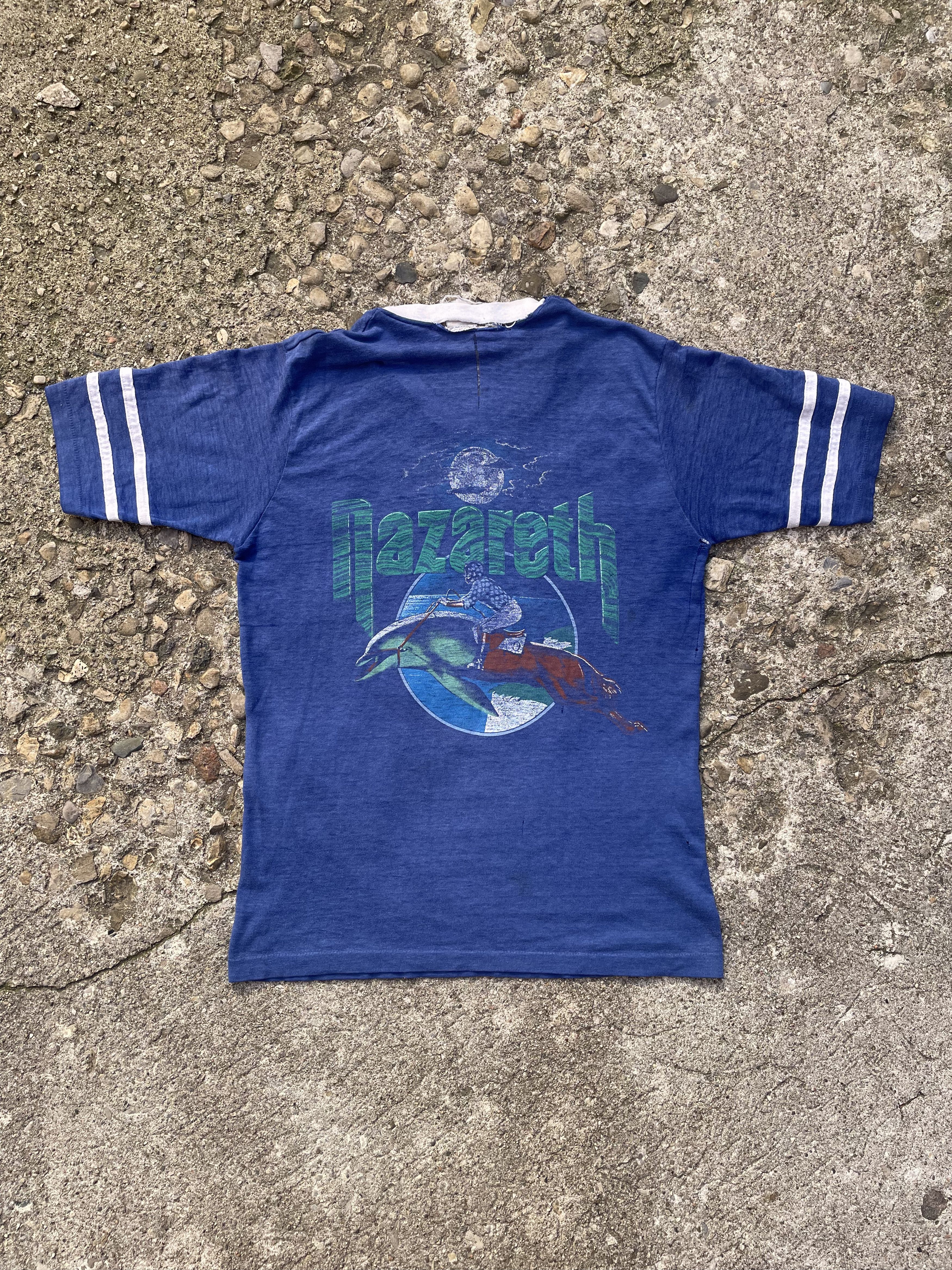 Band Tees × Vintage VTG 1981 Nazareth The Full Circle Thrashed Band T-Shirt Size US M / EU 48-50 / 2 - 2 Thumbnail
