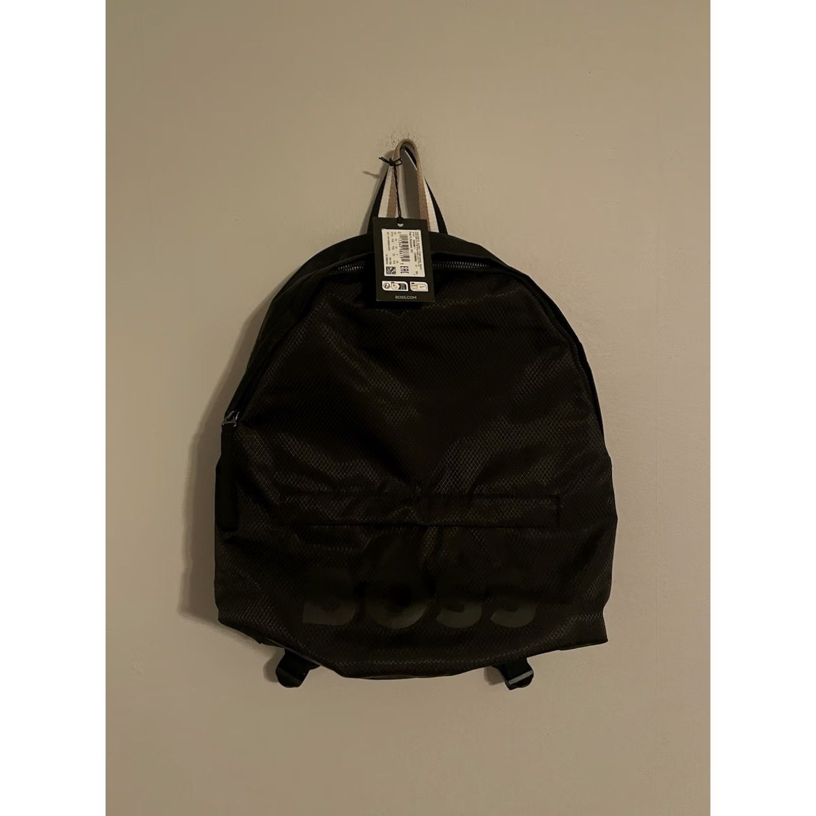 Hugo Boss VINTAGE Hugo Boss Backpack - Black - Logo Pixel Lightweight Travel Zippered Backpack Mens Bags 16x14x5.5 Size ONE SIZE - 2 Thumbnail