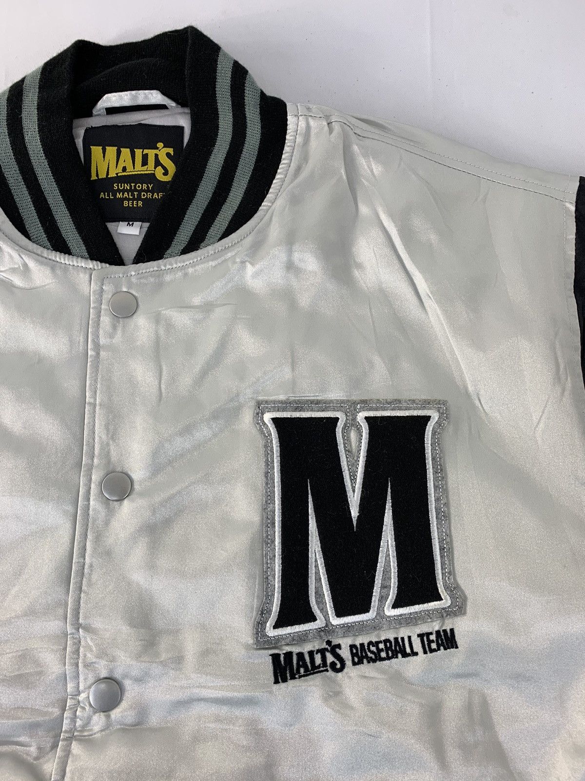 Japanese Brand × Vintage 90s Malt’s Suntory All Malt Draft Beer Varsity Jacket Size US M / EU 48-50 / 2 - 3 Thumbnail