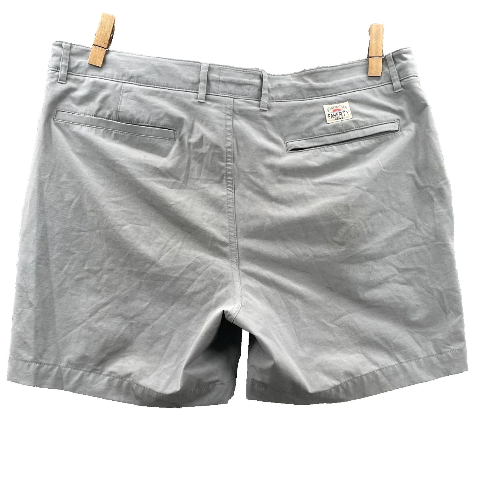 Faherty Faherty All Day Shorts Men 40x6 Gray Chino Outdoor Preppy Golf Performance Surf Casual Shirt? Size US 40 / EU 56 - 2 Thumbnail