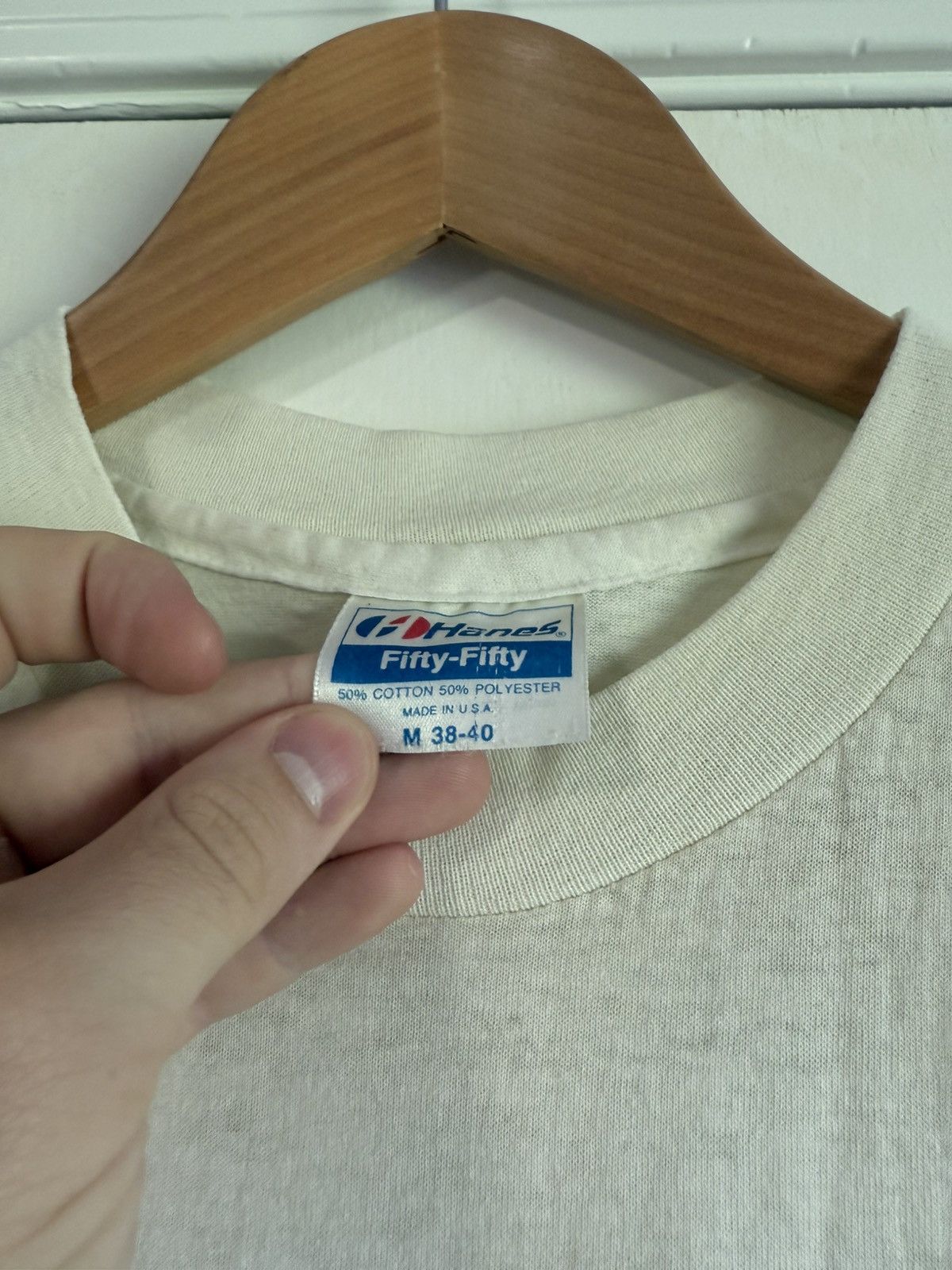 Hanes Vintage 80’s Hanes Blank White Shirt Size US M / EU 48-50 / 2 - 4 Thumbnail