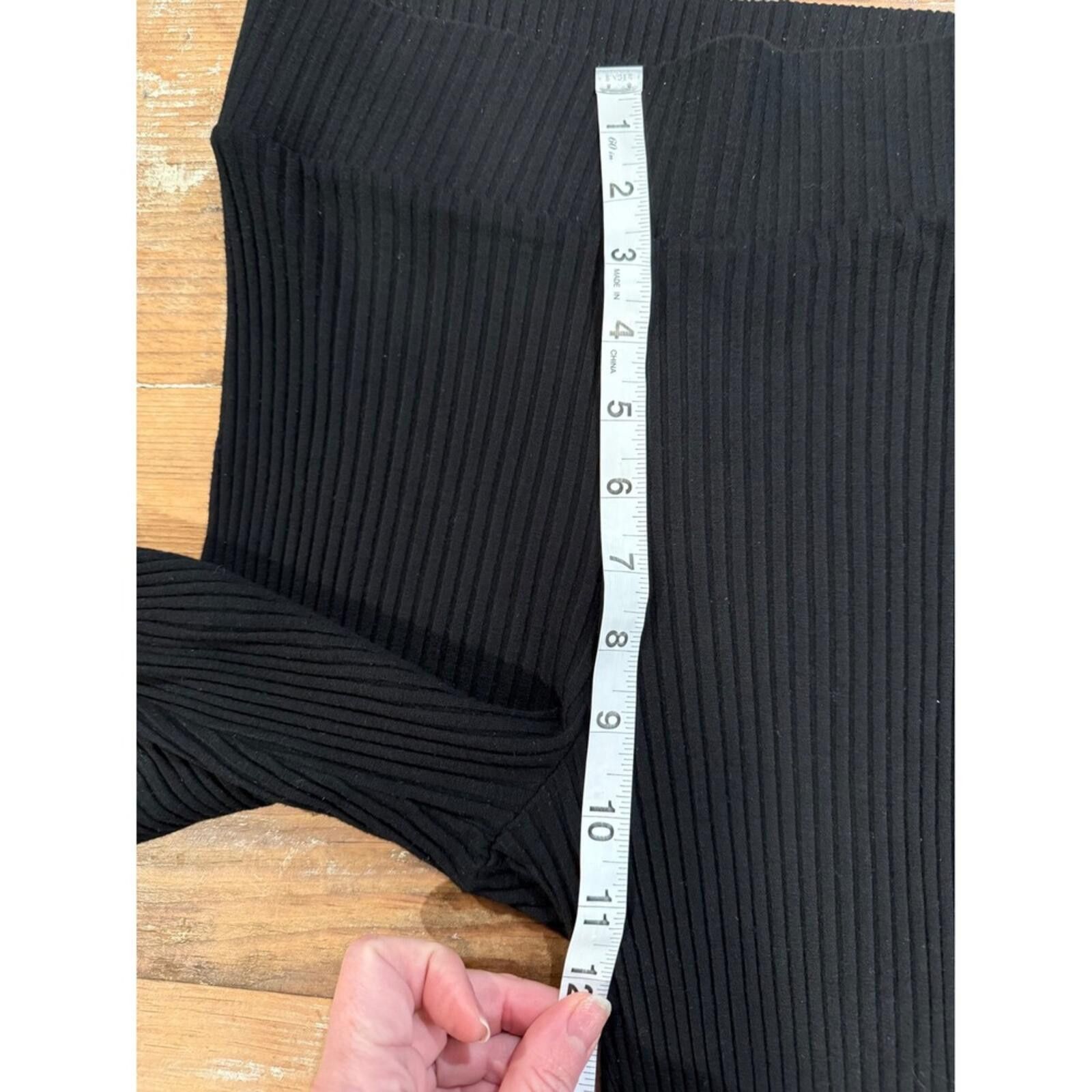 Calvin Klein Calé Angelique Ribbed Flare High Rise Knit Leggings XS Size 26" / US 2 / IT 38 - 6 Thumbnail