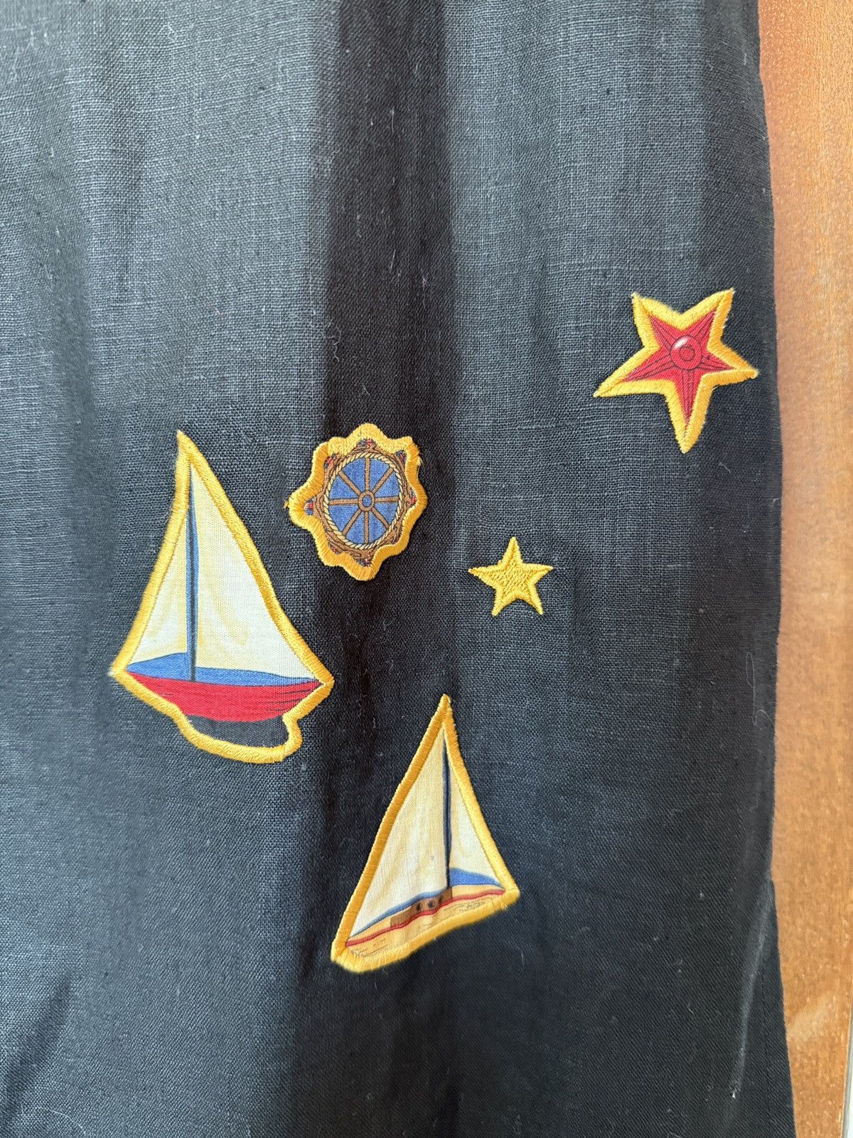 Other The Quacker Factory Vtg Black Linen SS Nautical Button Cover Size S / US 4 / IT 40 - 5 Thumbnail