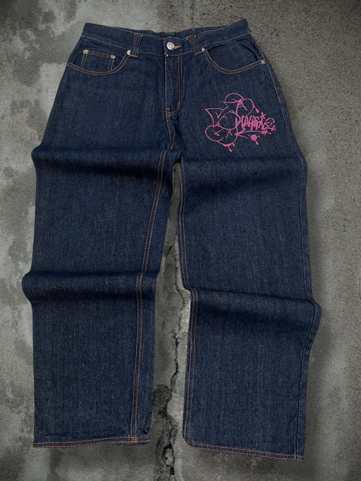 Japanese Brand Vintage Og 1990s Japan Designer Octopus Graffiti Baggy Denim Size US 31 - 1 Thumbnail