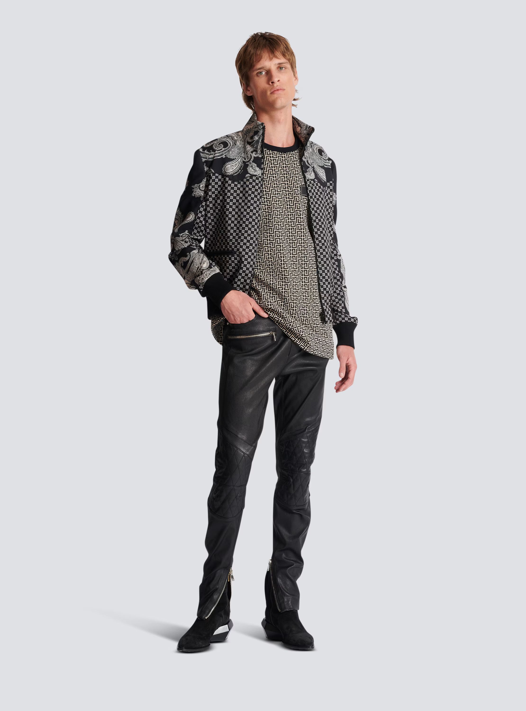 Balmain o1s1wg110125 Stretch Leather Trousers in Black Size US 36 / EU 52 - 2 Thumbnail