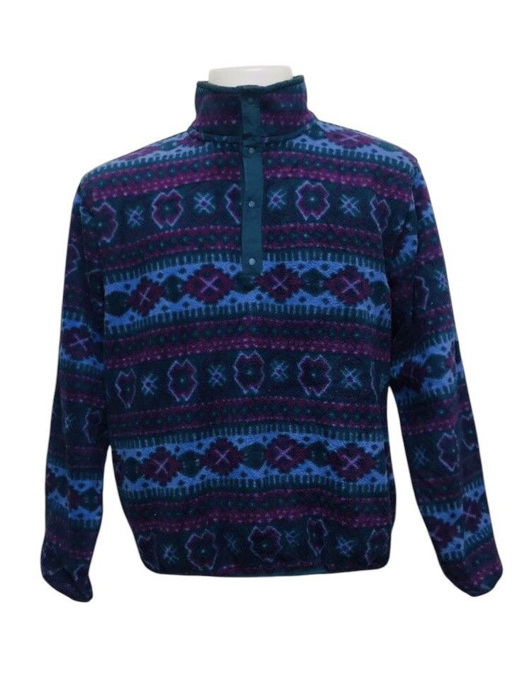 L.L. Bean × Vintage Rare colour Vintage L.L Bean Navajo fleece sweatshirt Size US XL / EU 56 / 4 - 1 Thumbnail