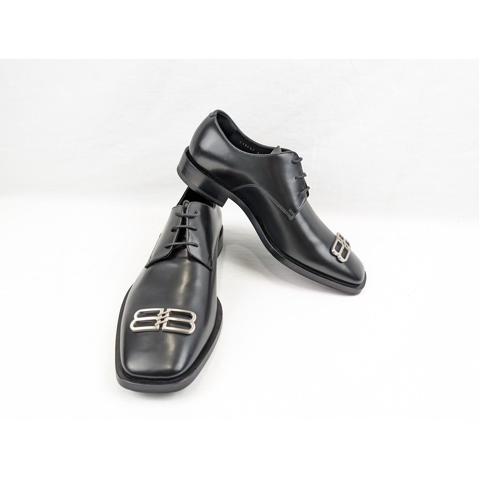Balenciaga o1rshd1 Smooth Rim BB Icon Derbie Shoes in Black Size US 10 / EU 43 - 15 Thumbnail