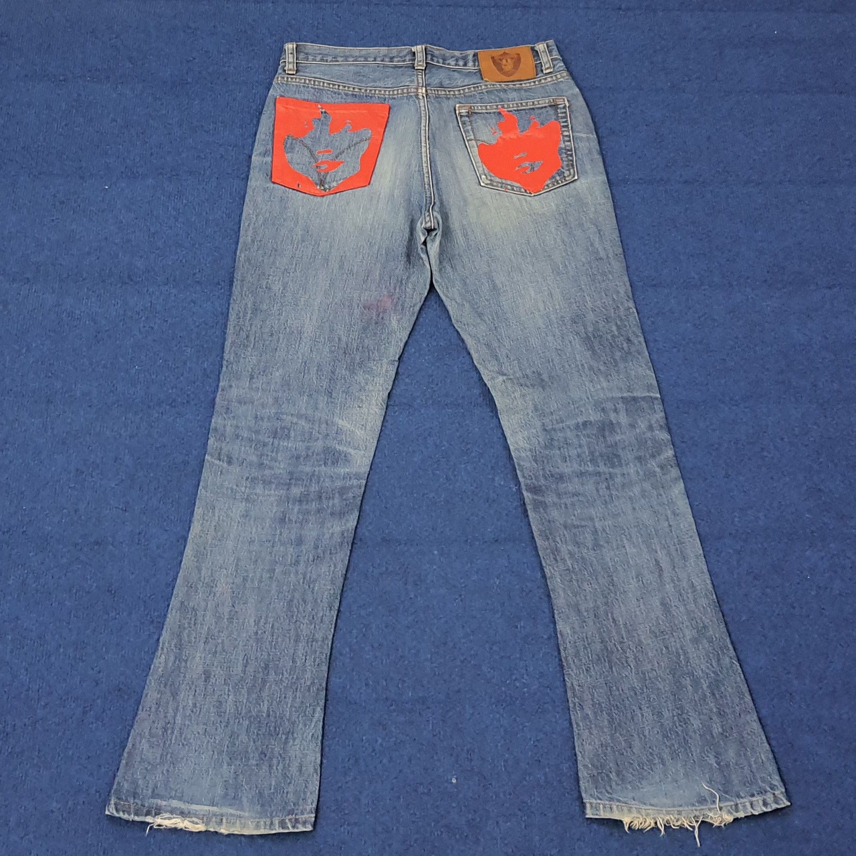 Hysteric Glamour Vintage Hysterics Raider Flare Custom Logo Jeans C265N8 Size US 29 - 1 Thumbnail