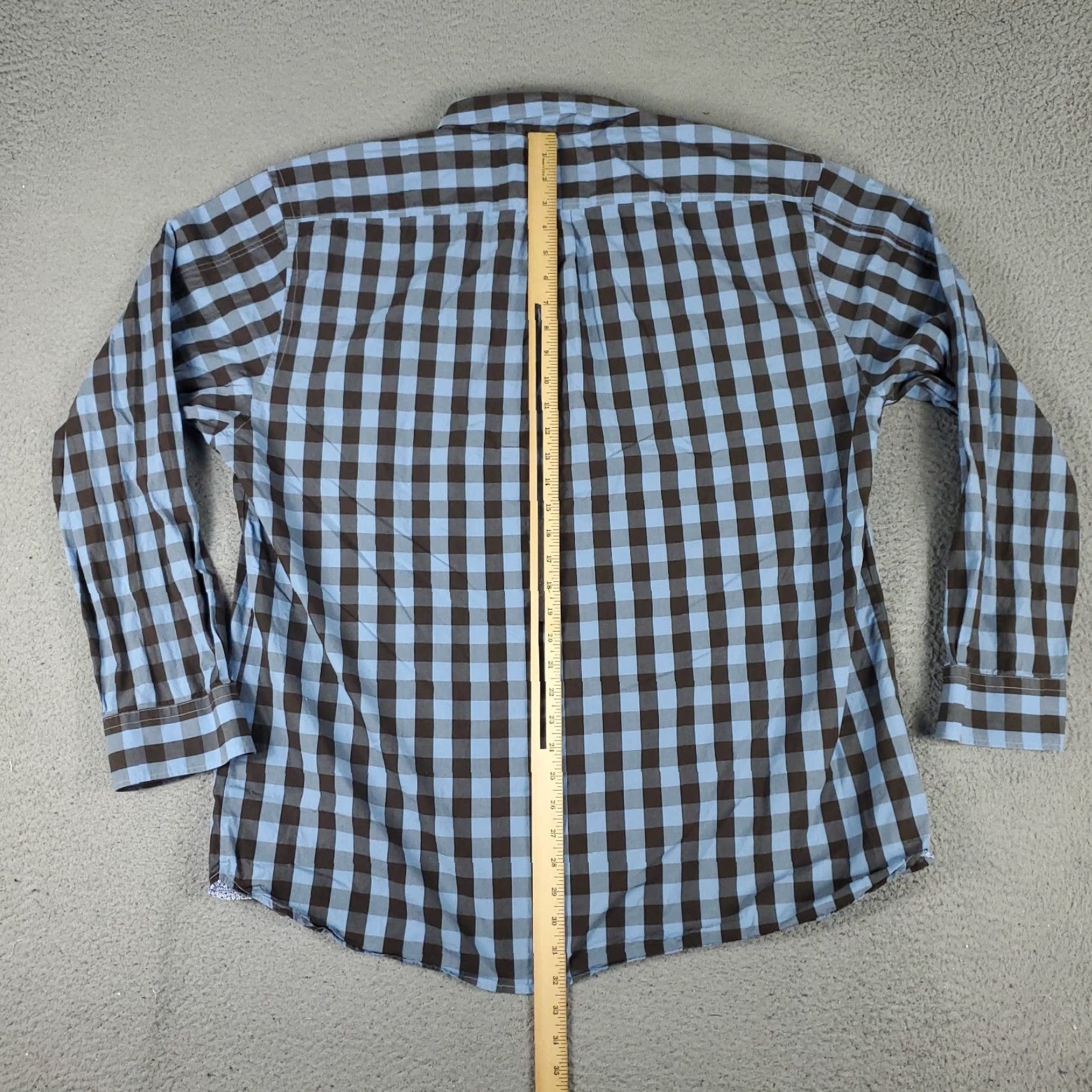 Tommy Bahama Tommy Bahama Shirt Mens Size 2XL Blue Brown Check Cotton Button Up Long Sleeve Size US XXL / EU 58 / 5 - 3 Thumbnail