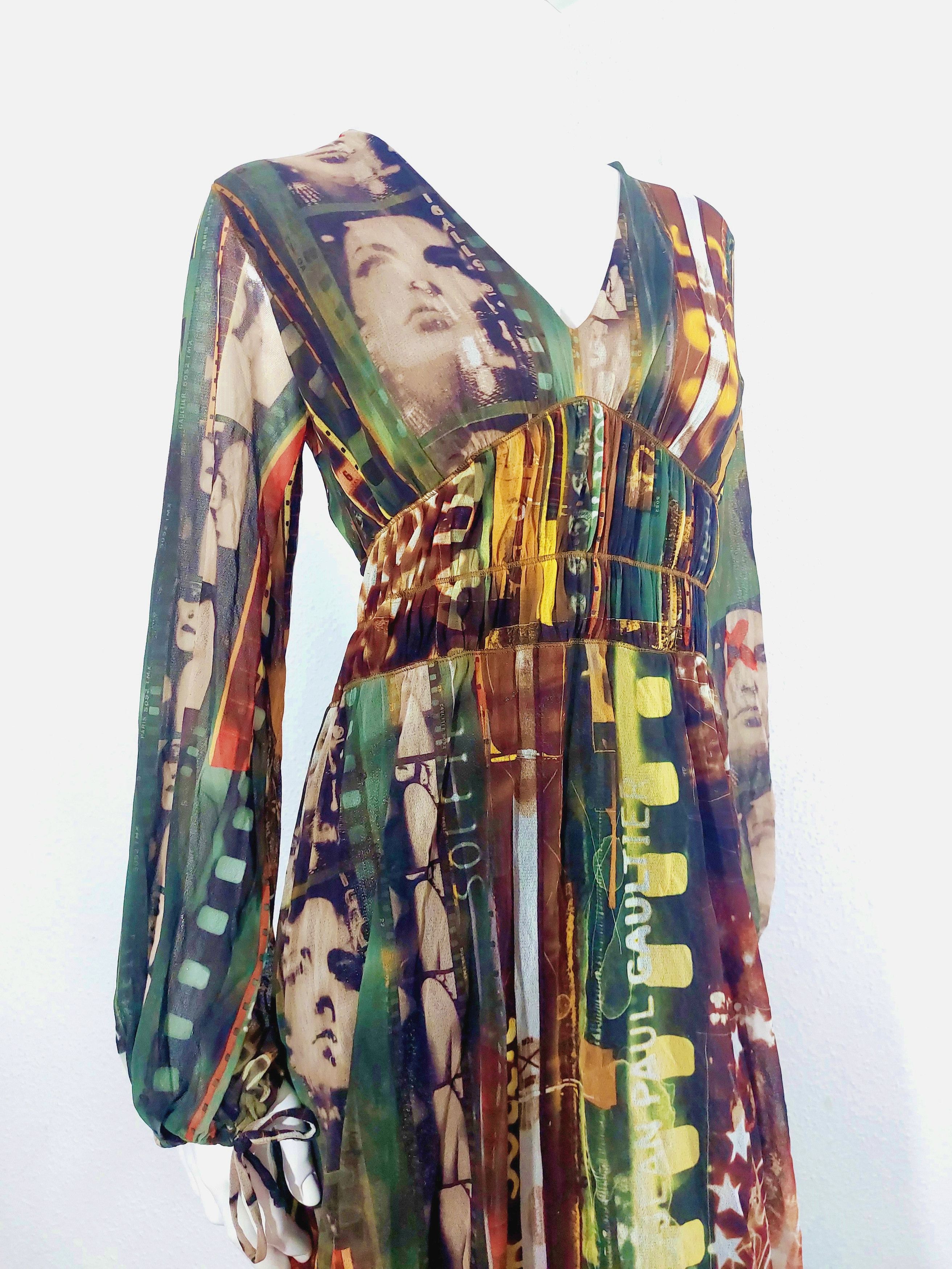 Jean Paul Gaultier Jean Paul Gaultier Faces Face Paris Cinema Mesh Dress Size L / US 10 / IT 46 - 14 Thumbnail