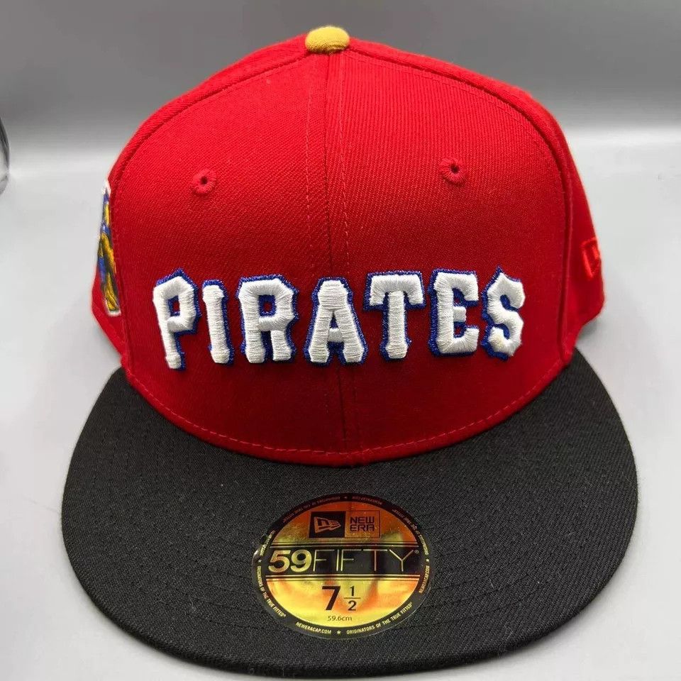 New Era Pittsburgh Pirates Hat Men 7 1/2 Red Black MLB Snap Back Cap Size ONE SIZE - 4 Thumbnail
