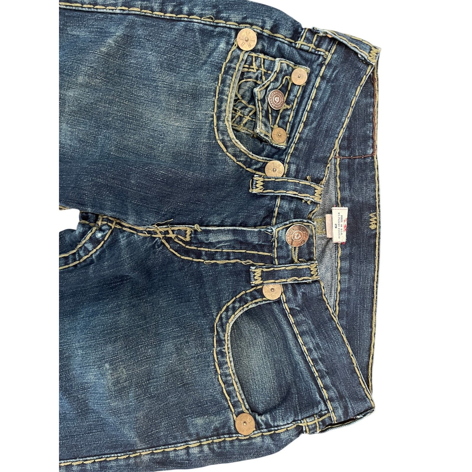 True Religion True Religion, Billy Super T, Gold Stitch Denim, Made USA 29 Size 29" - 4 Thumbnail