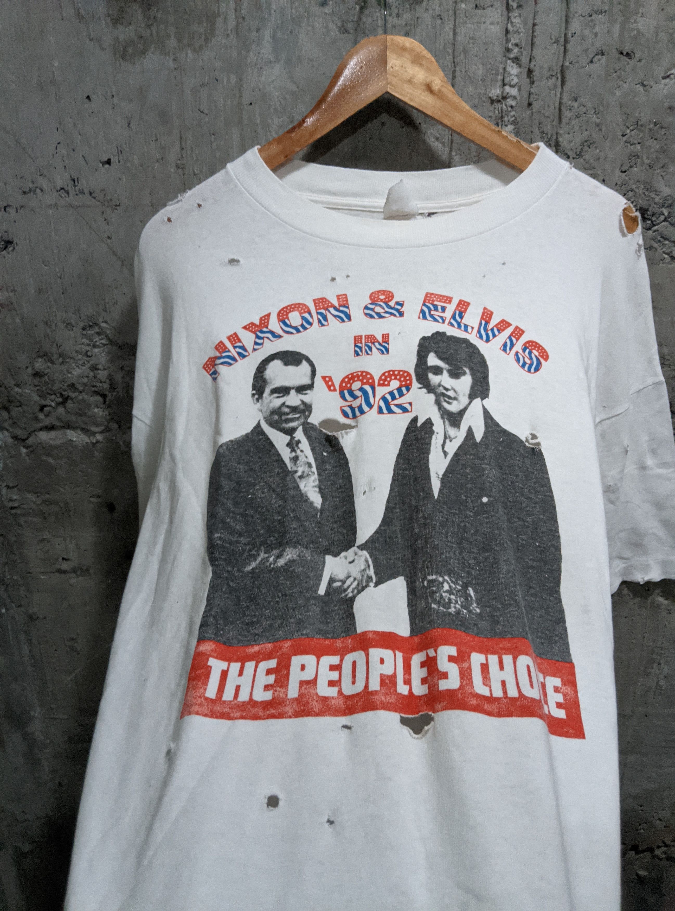 Vintage Vintage 90s thrashed Nixon and Elvis distressed ERD Size US XL / EU 56 / 4 - 2 Thumbnail
