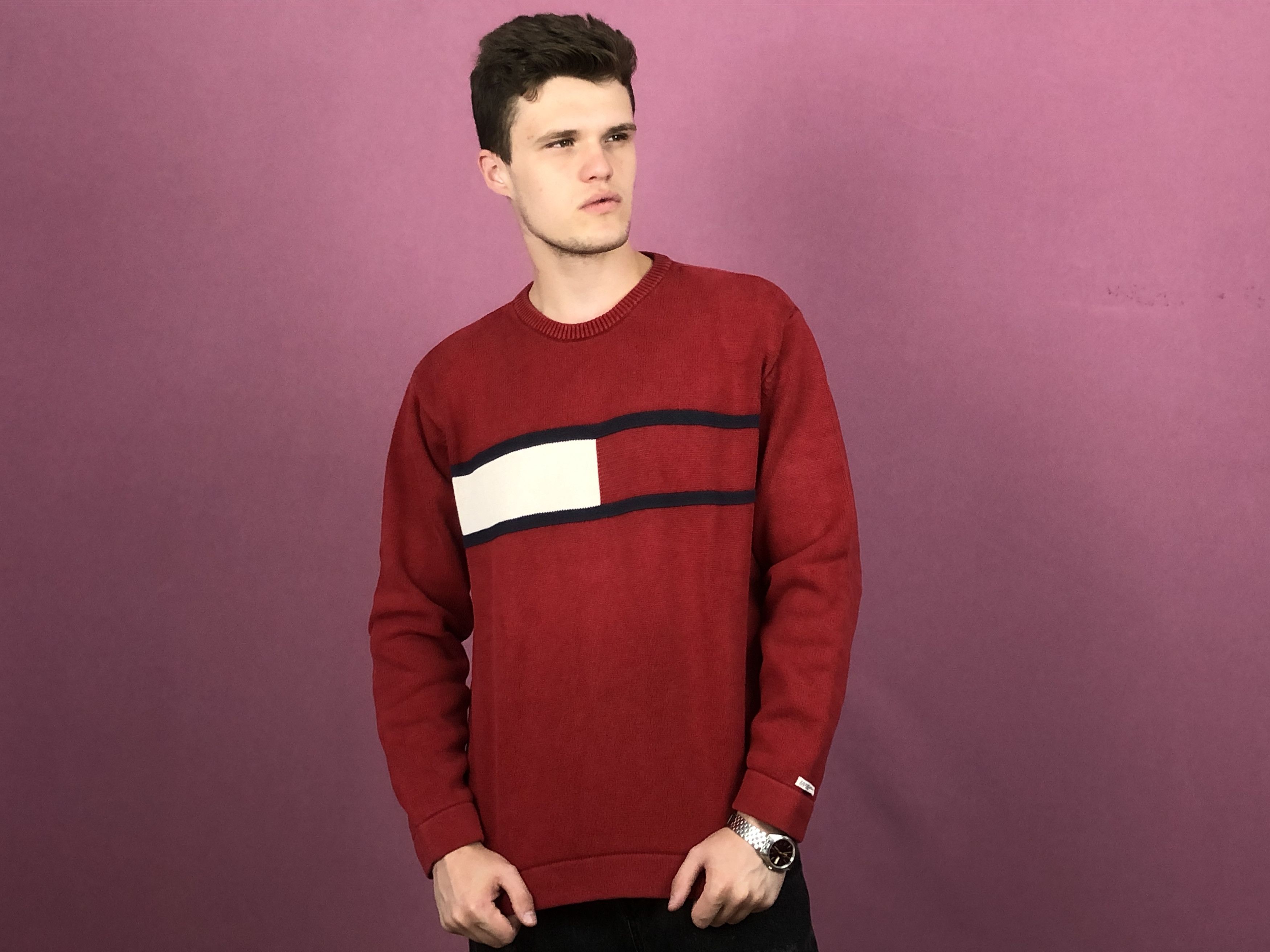 Tommy Hilfiger × Vintage Tommy Hilfiger Vintage Men's Sweater - L Size US L / EU 52-54 / 3 - 4 Thumbnail