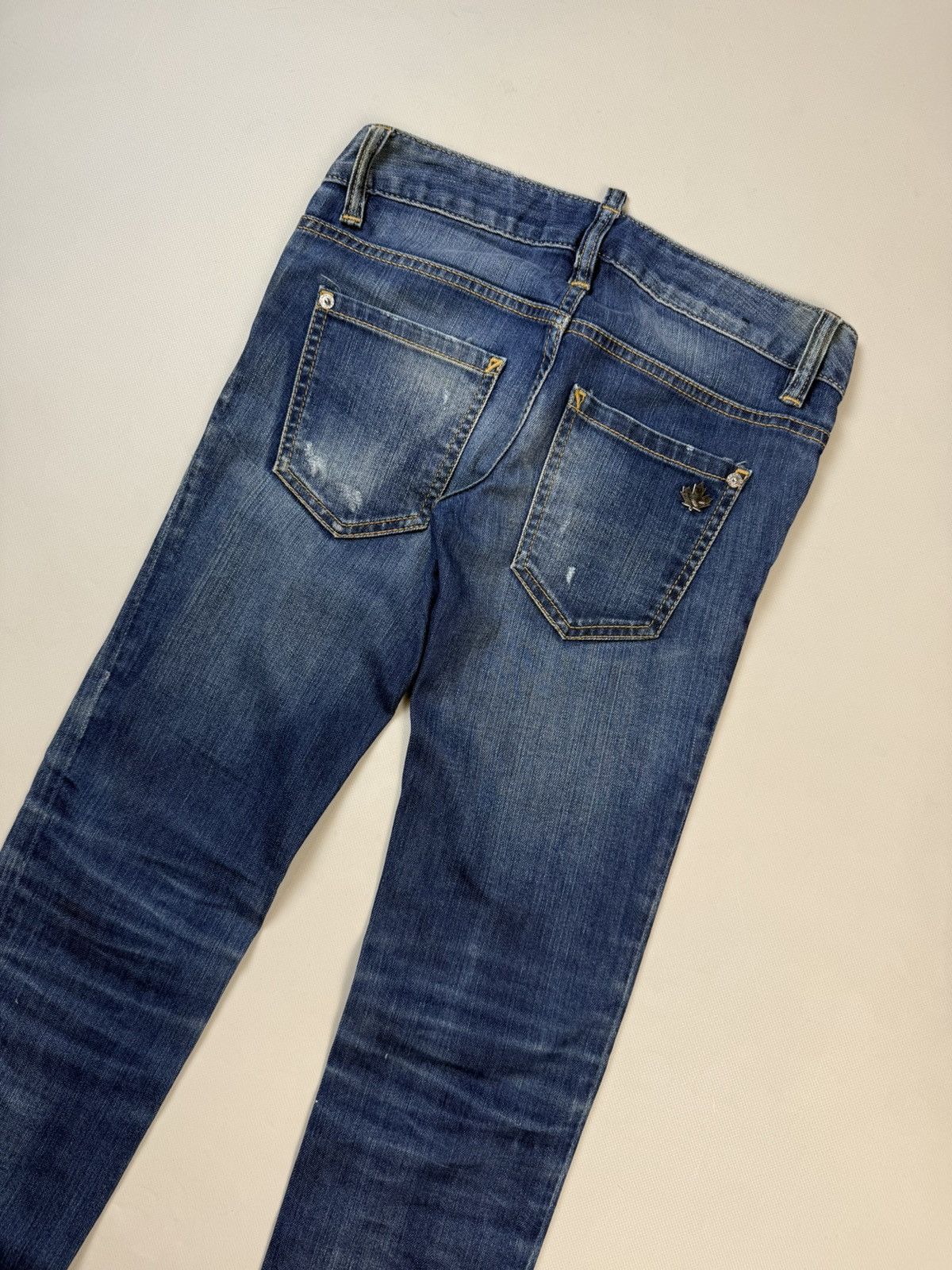 Dsquared2 Dsquared Distressed Denim Low Rise Skinny Biker Jeans Pants Size 25" / US 0 / IT 36 - 21 Thumbnail