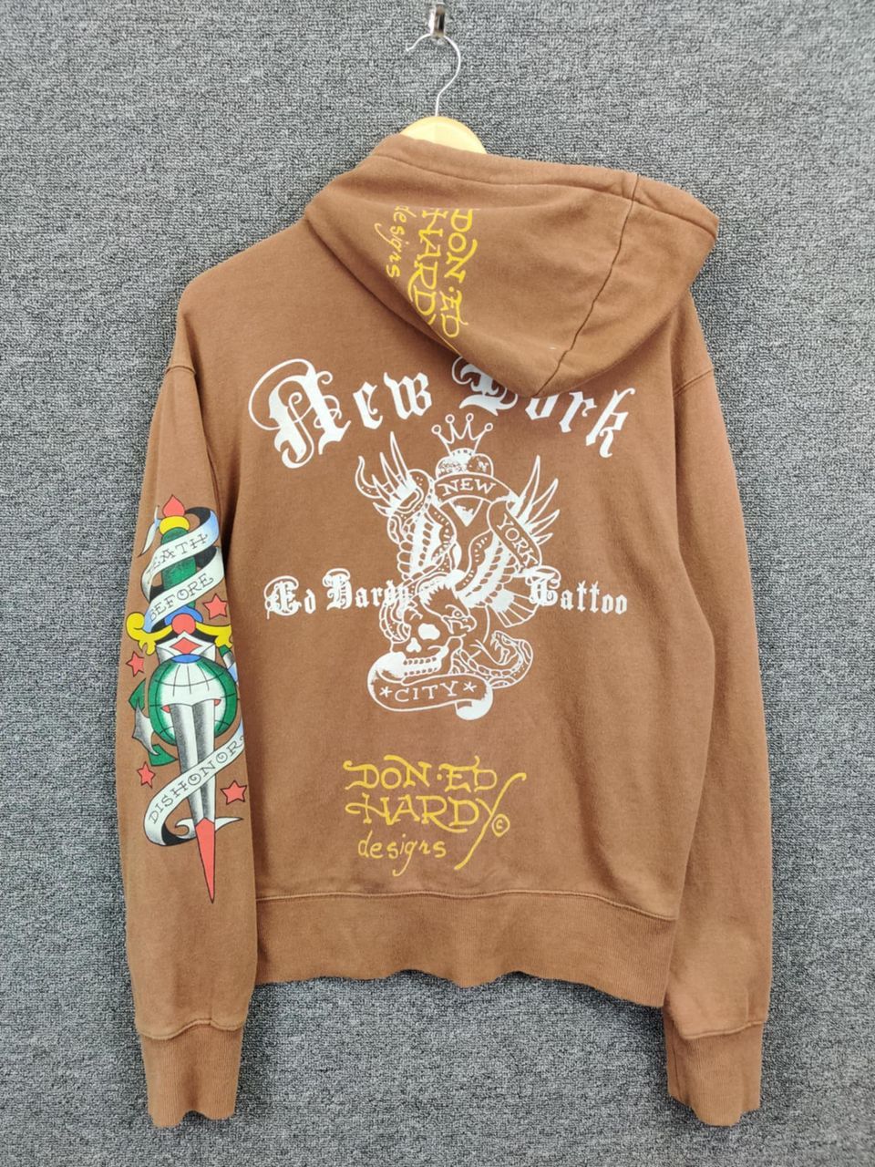 Ed Hardy Vintage Ed Hardy Christian Audigier Zipper Hoodie Brown Size US M / EU 48-50 / 2 - 1 Thumbnail