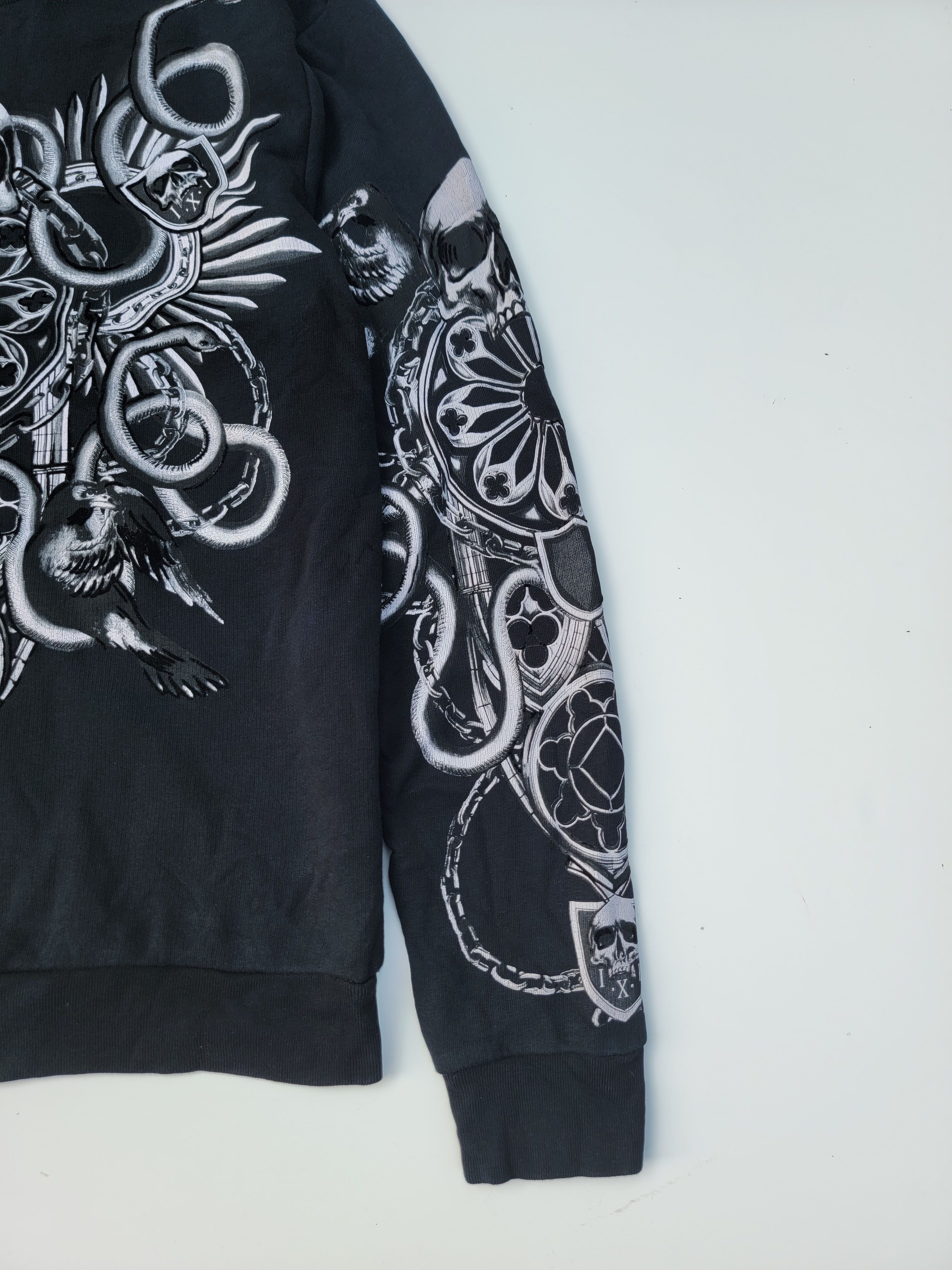 Vintage × Zara ✅️Vtg Y2K Zara Skull Over Print Size US L / EU 52-54 / 3 - 3 Thumbnail