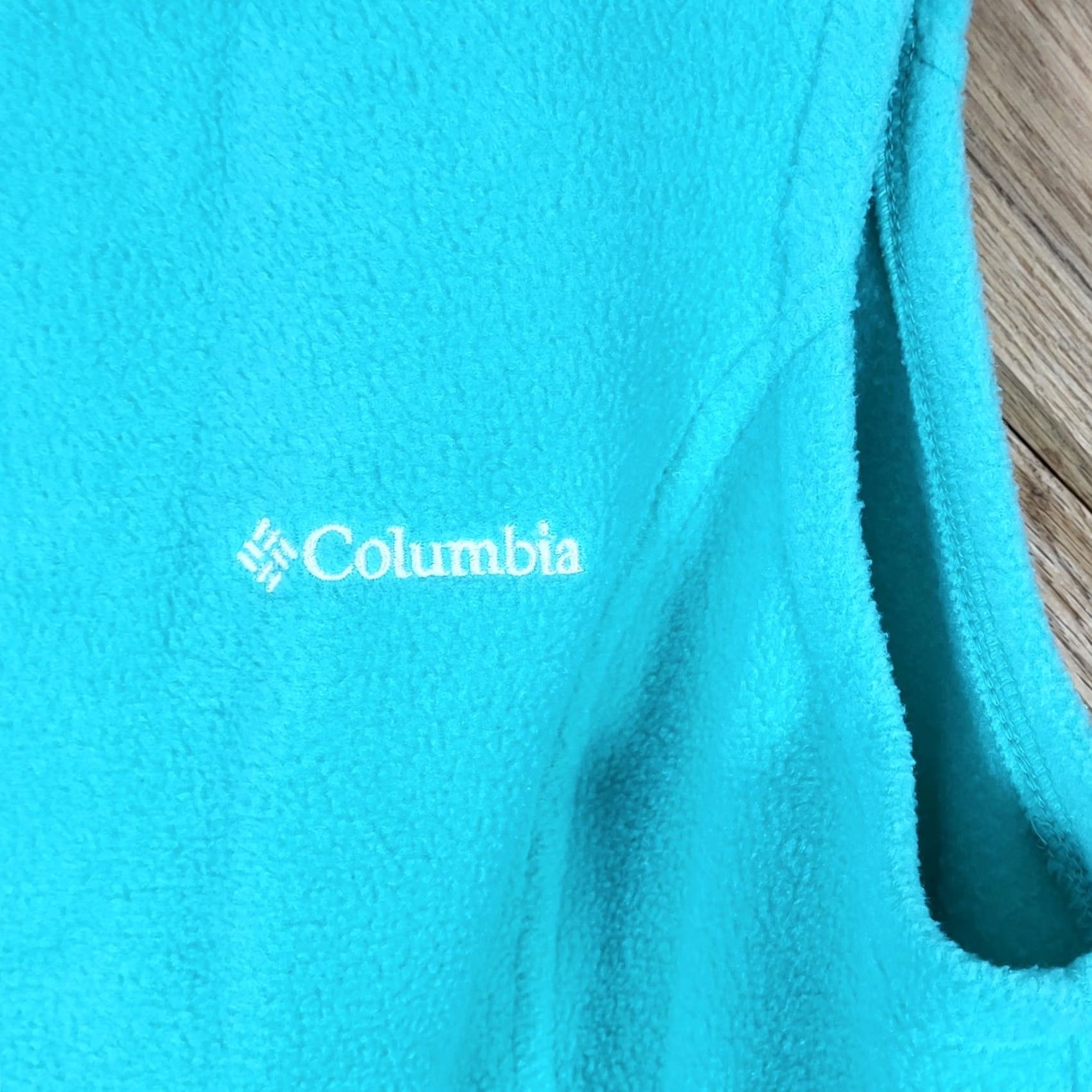 Vintage Columbia Fleece Vest Womens Large Full Zip Sleeveless Turquoise Blue Jacket Vest Blue Zip Pockets Casual Women Size L / US 10 / IT 46 - 4 Thumbnail