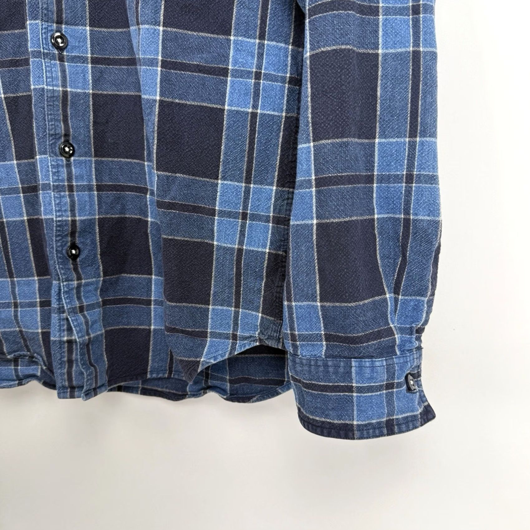 Wallace & Barnes Wallace & Barnes Shirt Mens Mediu Blue Plaid Flannel Button-Up Outdoor Long Sleeve Casual Workwear 42 in Chest Cotton Size US M / EU 48-50 / 2 - 6 Thumbnail