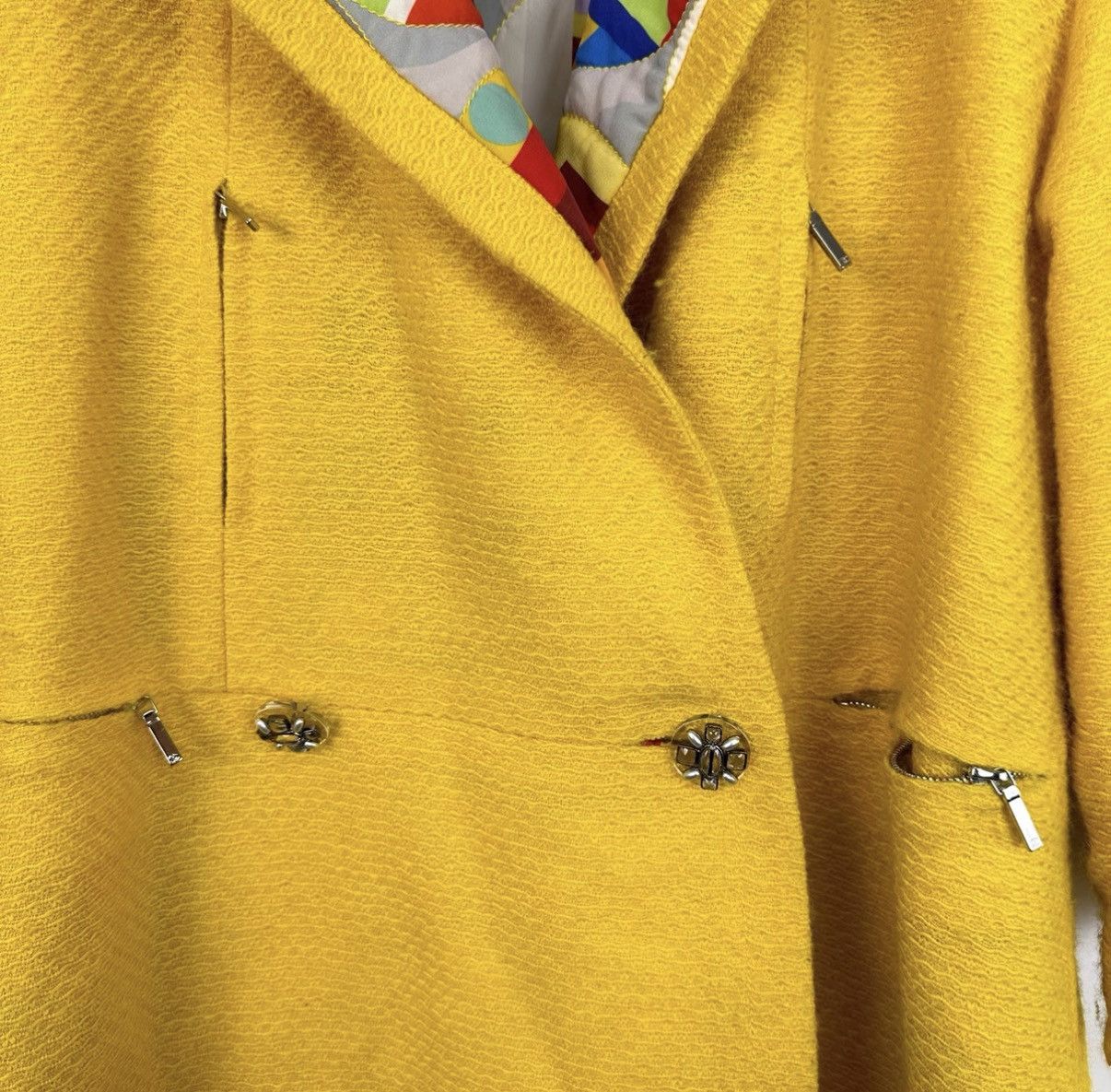Chanel Chanel Yellow Double-Breasted Tweed Wool Coat K12 Size XS / US 0-2 / IT 36-38 - 5 Thumbnail