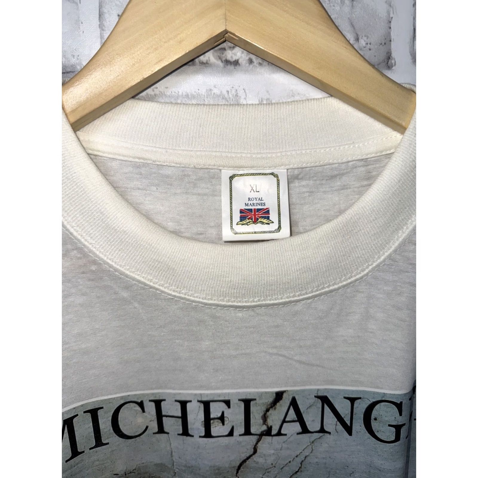 Vintage VINTAGE Royal Marines T-Shirt Mens XL White Art La Cappella Sistina Roma SINGLE STITCH Short Sleeve Size US XL / EU 56 / 4 - 2 Thumbnail