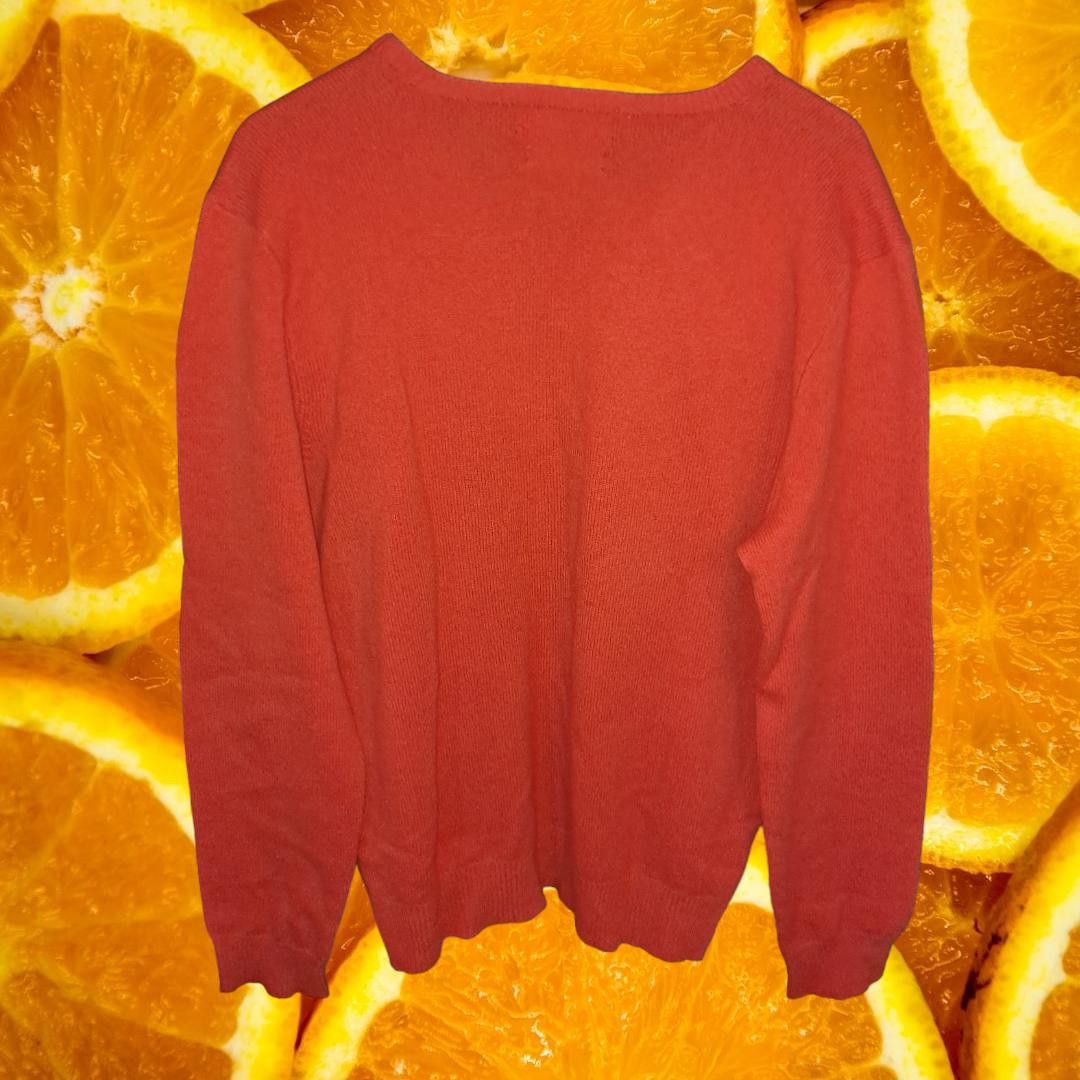 Polo Ralph Lauren Polo Ralph Lauren Orange V Neck 100% Lambswool Size Large Size US L / EU 52-54 / 3 - 5 Thumbnail