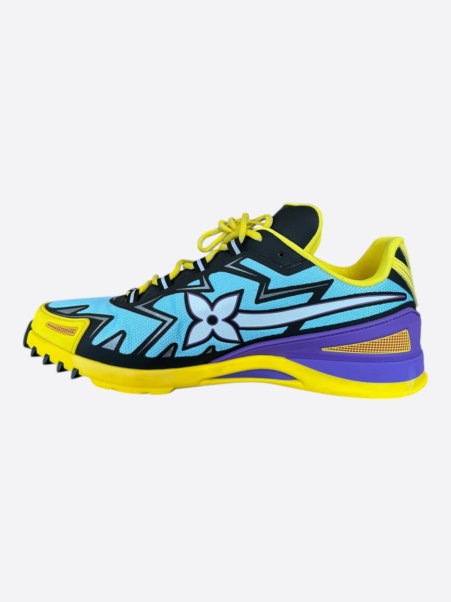 Louis Vuitton Louis Vuitton Yellow & Blue Sprint Sneakers Size US 9.5 / EU 42-43 - 6 Thumbnail