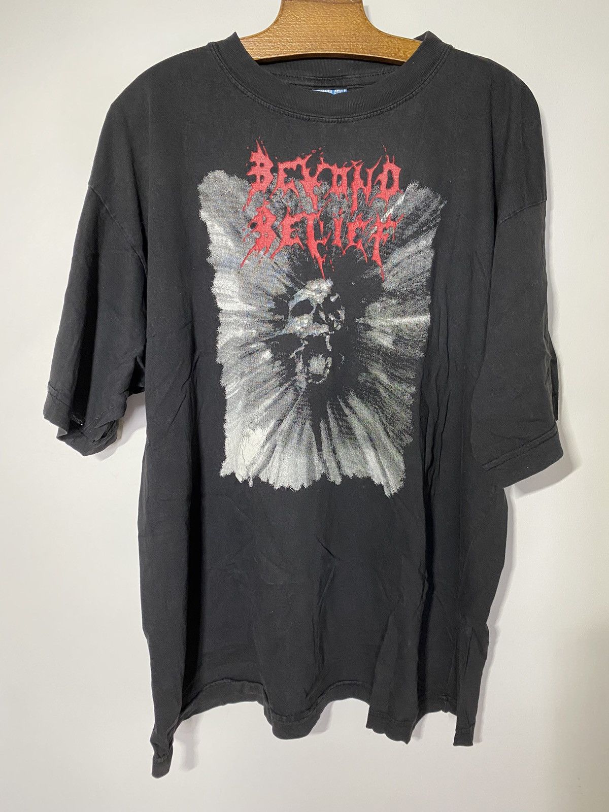 image of Band Tees x Vintage Shirt 90's Beyond Belief Rave The Abyss in Black, Men's (Size Large)