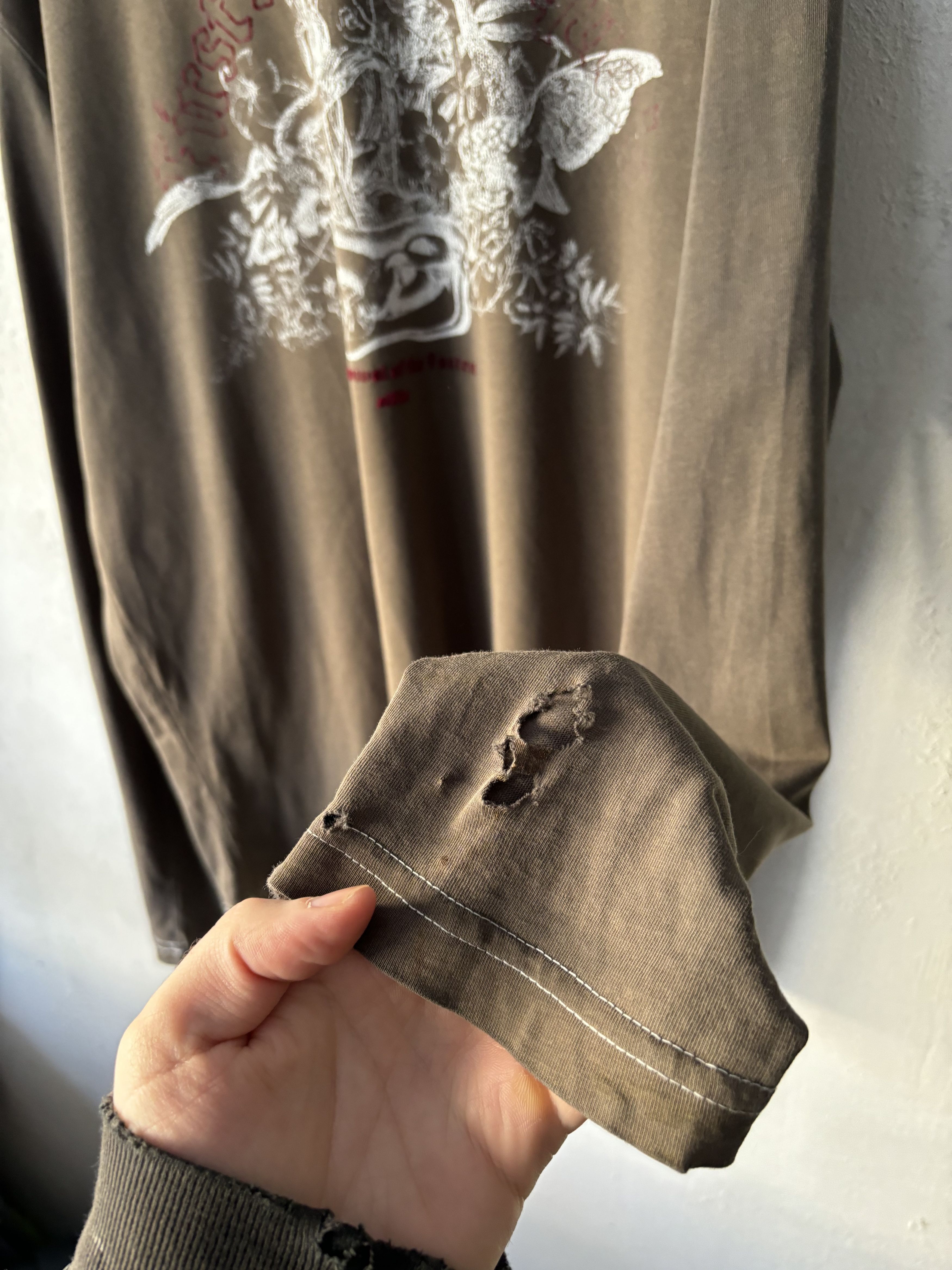 Hysteric Glamour First Among Equals Floral Brown Distressed Longsleeve Size US L / EU 52-54 / 3 - 4 Thumbnail