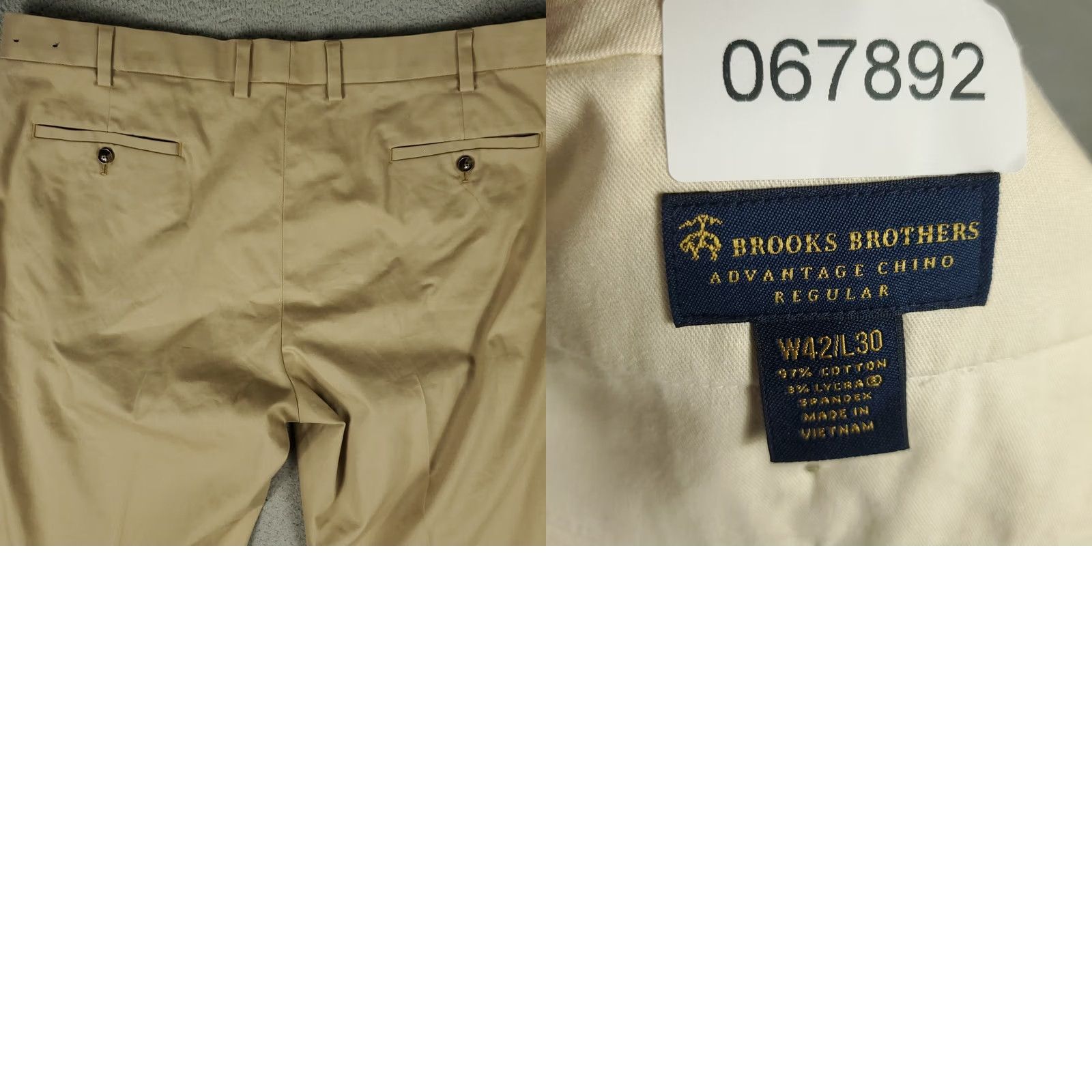 Brooks Brothers Brooks Brothers Pants Mens 42x30 Beige Regular Flat Front Chino Trousers Size US 42 / EU 58 - 8 Thumbnail