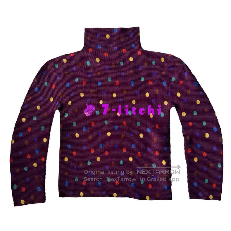 Issey Miyake Issey Miyake Purple Polka Dot Ruched High-neck Long Sleeve Size S / US 4 / IT 40 - 1 Thumbnail