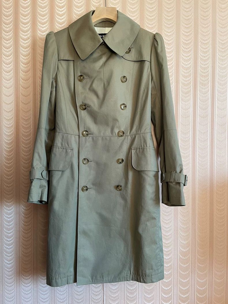 Comme Des Garcons Chameleon Green Double Breasted Windbrea