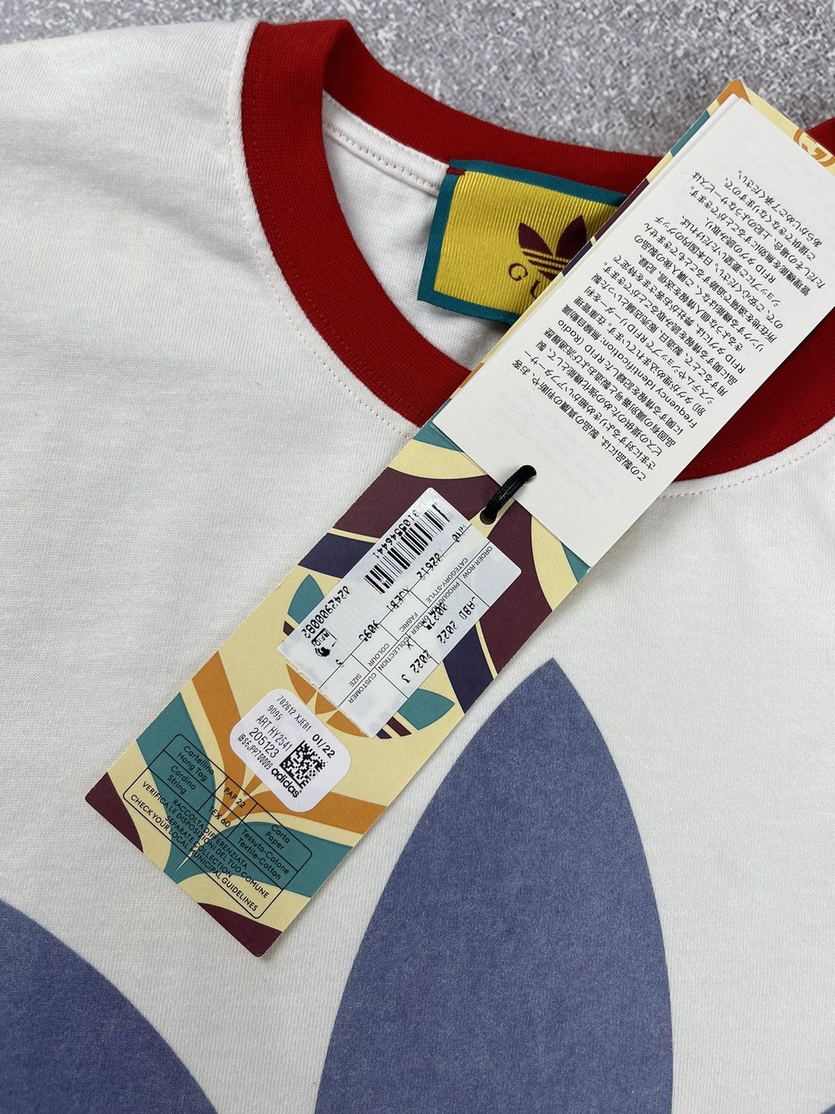 Adidas × Gucci Gucci x Adidas Cotton Jersey T-Shirt White/Red Unisex Size US S / EU 44-46 / 1 - 7 Thumbnail