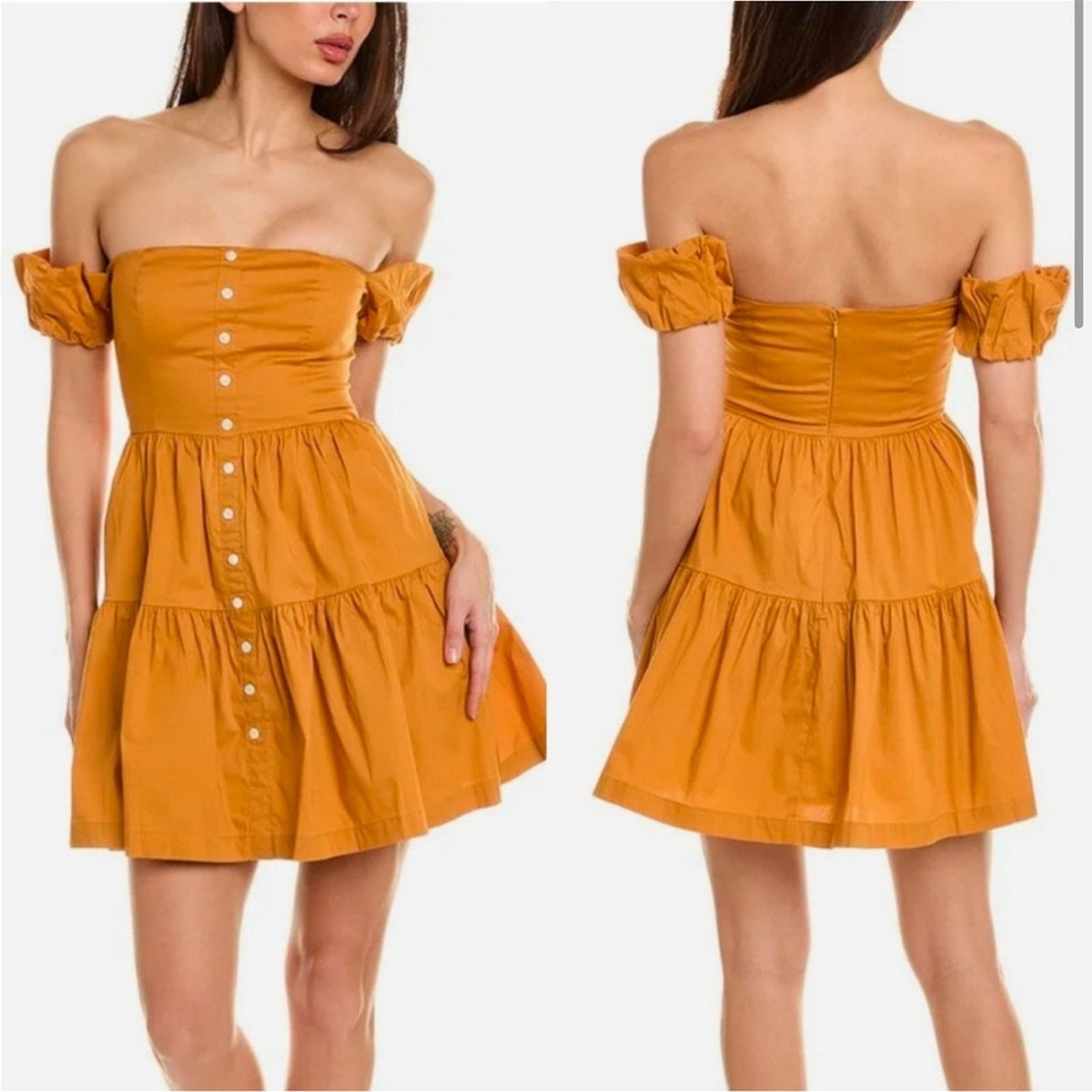 Staud NWT Staud Mini Elio Dress In Honey Size XS / US 0-2 / IT 36-38 - 1 Thumbnail