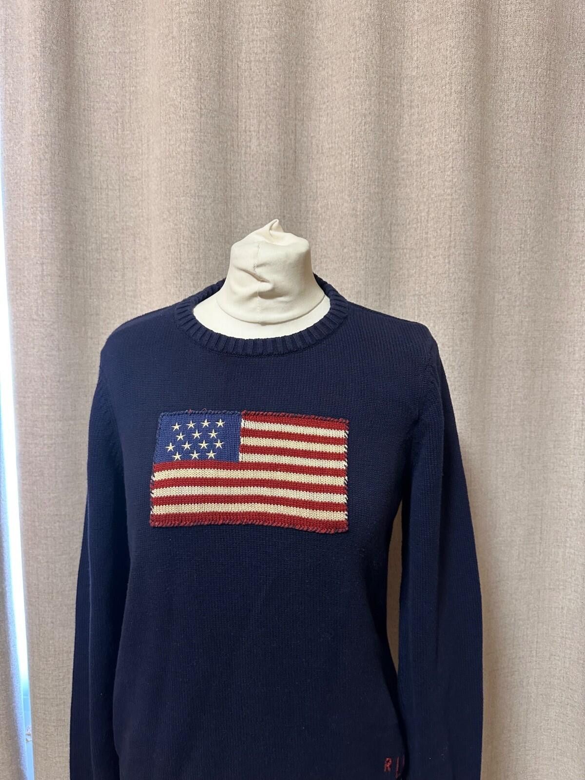 Polo Ralph Lauren Vintage Polo Ralph Lauren American Flag Knit Sweater size L Size L / US 10 / IT 46 - 2 Thumbnail