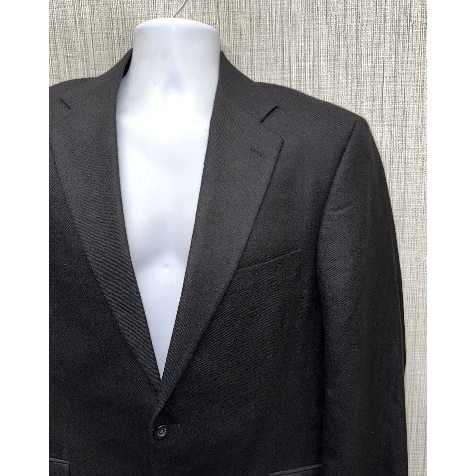 Nordstrom John W Nordstrom Mens Black Canada Made Cashmere 2 Button Sport Coat Size 42R Size US XS / EU 42 / 0 - 2 Thumbnail