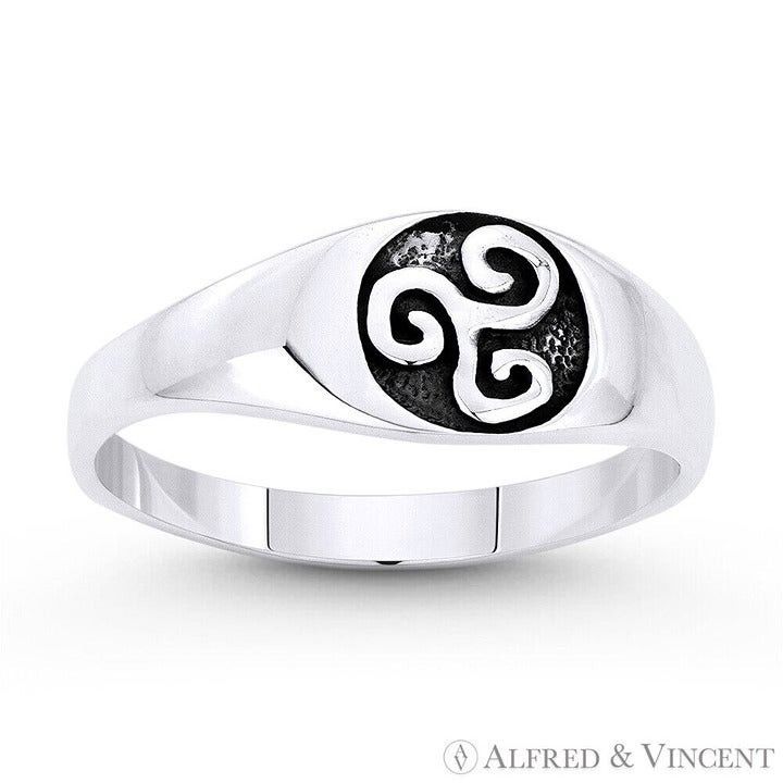 Other Celtic Triskelion Triple Spiral Charm Ring Sterling Silver Size ONE SIZE - 1 Preview