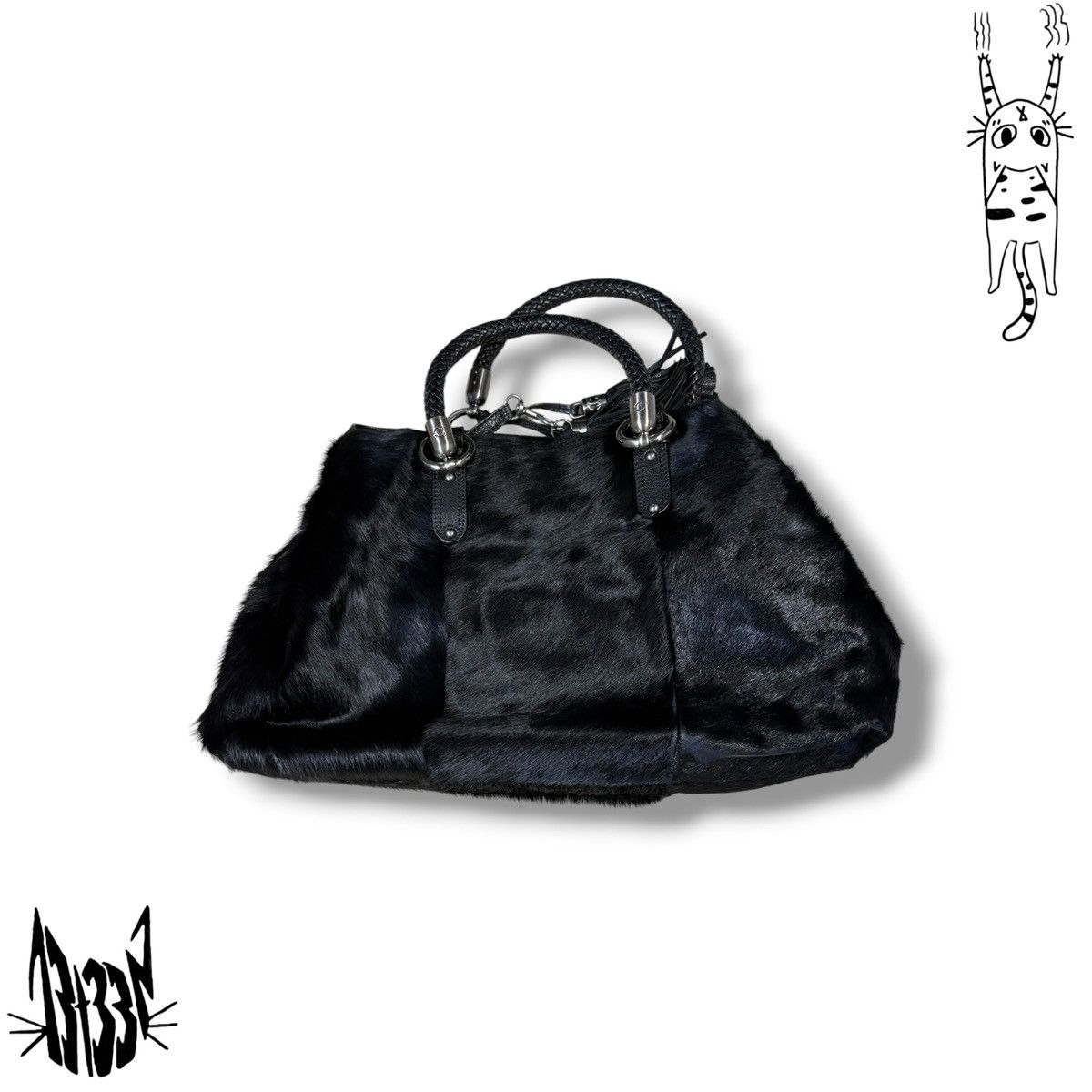 Just Cavalli Large faux hair bag by Just Cavalli. Size ONE SIZE - 3 Thumbnail