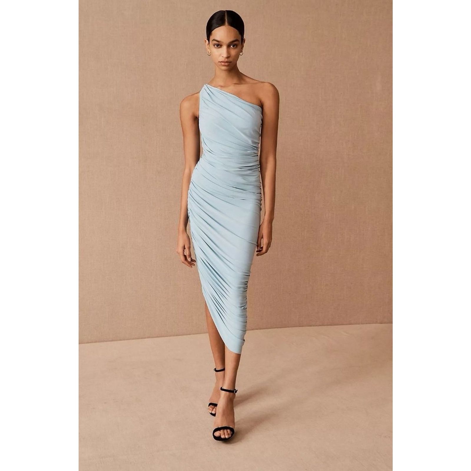 Norma Kamali NORMA KAMALI Diana one-shoulder Midi Light Green 36 / S Size S / US 4 / IT 40 - 5 Thumbnail