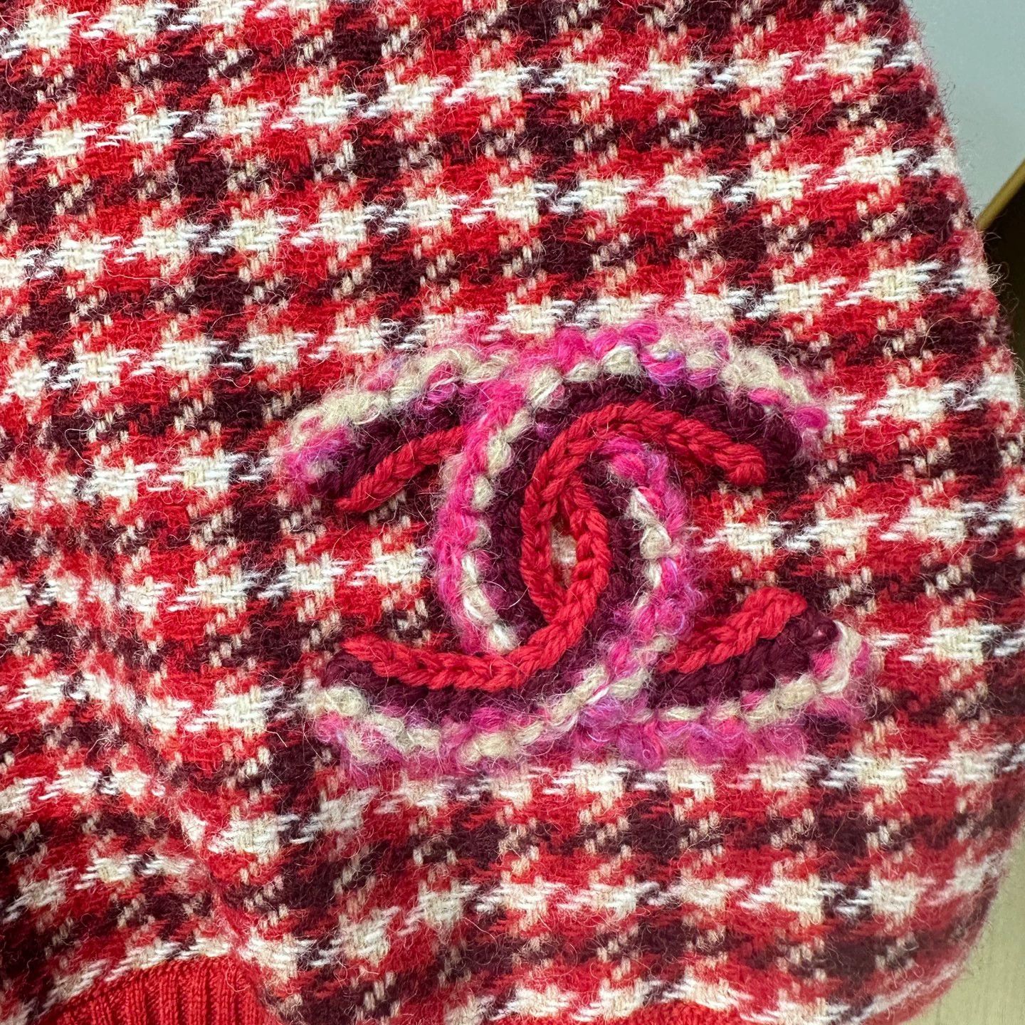 Chanel Chanel 24N Ski Red Check Knit Sweater 36EU apr736 Size XS / US 0-2 / IT 36-38 - 7 Thumbnail