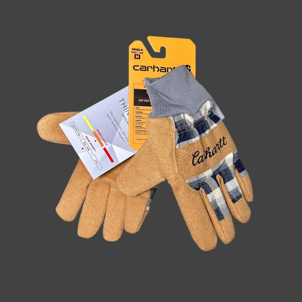 Carhartt Carhartt WA685 Duck Knit Rib Cuff Work Gloves Insulated Sz M Size ONE SIZE - 3 Thumbnail