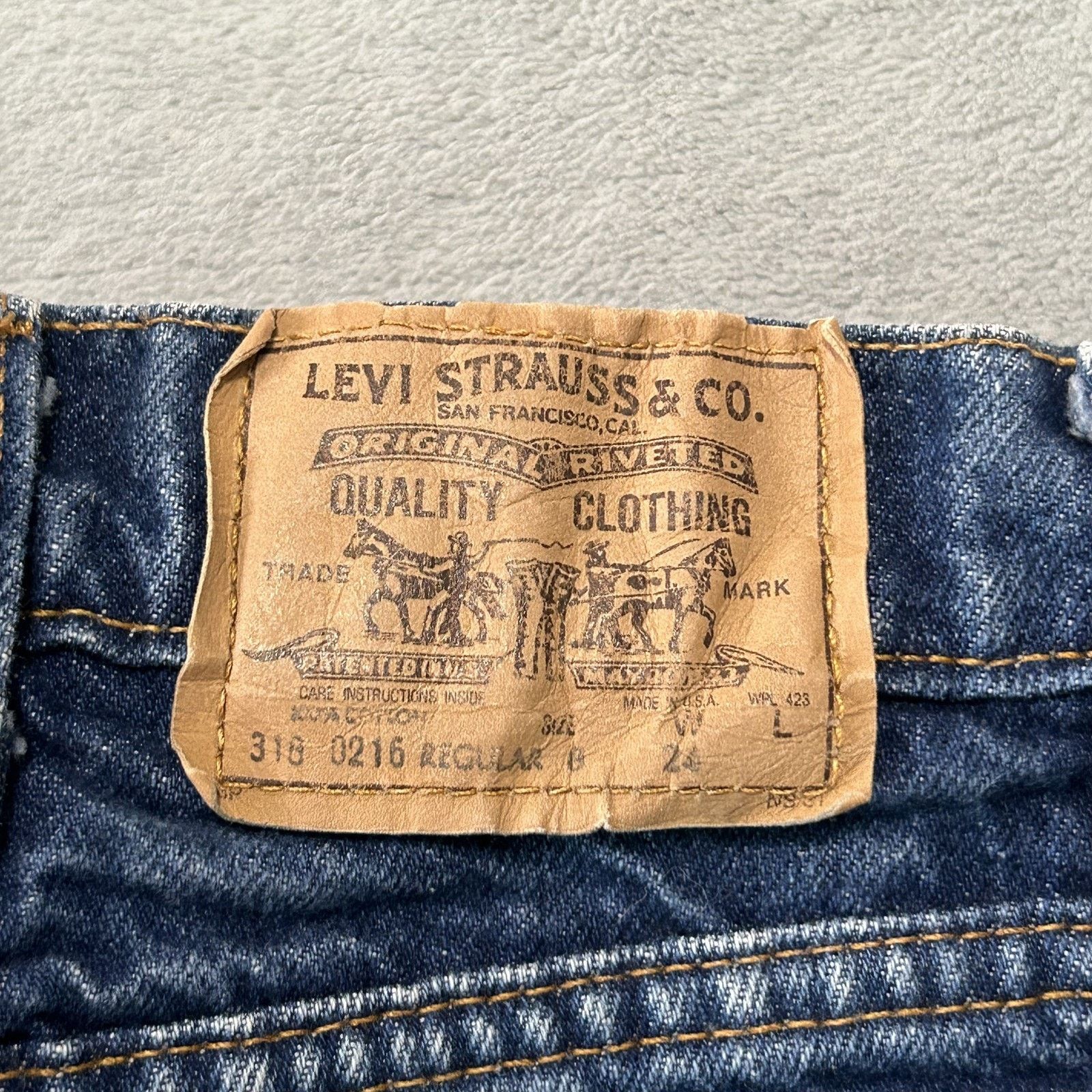 Levi's Levis 562 Orange Tabs Jeans Youth 8 22x21 Button Fly USA Size 22" - 2 Thumbnail