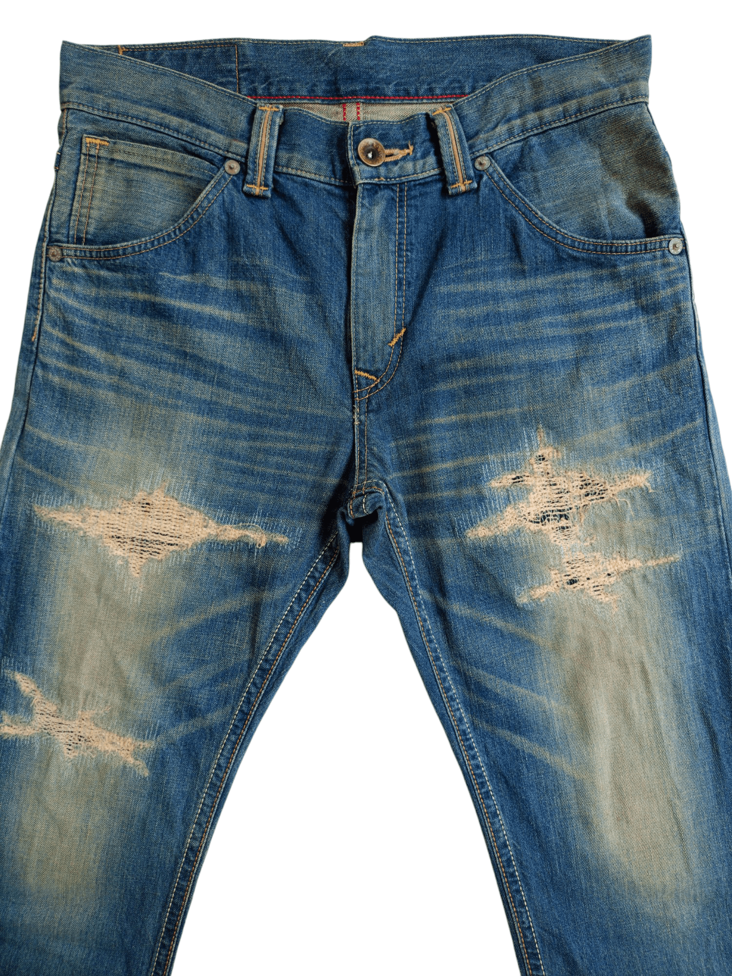 Edwin × Vintage Edwin Exclusive Vintage Denim Regular Distressed Jeans Size US 32 / EU 48 - 2 Thumbnail