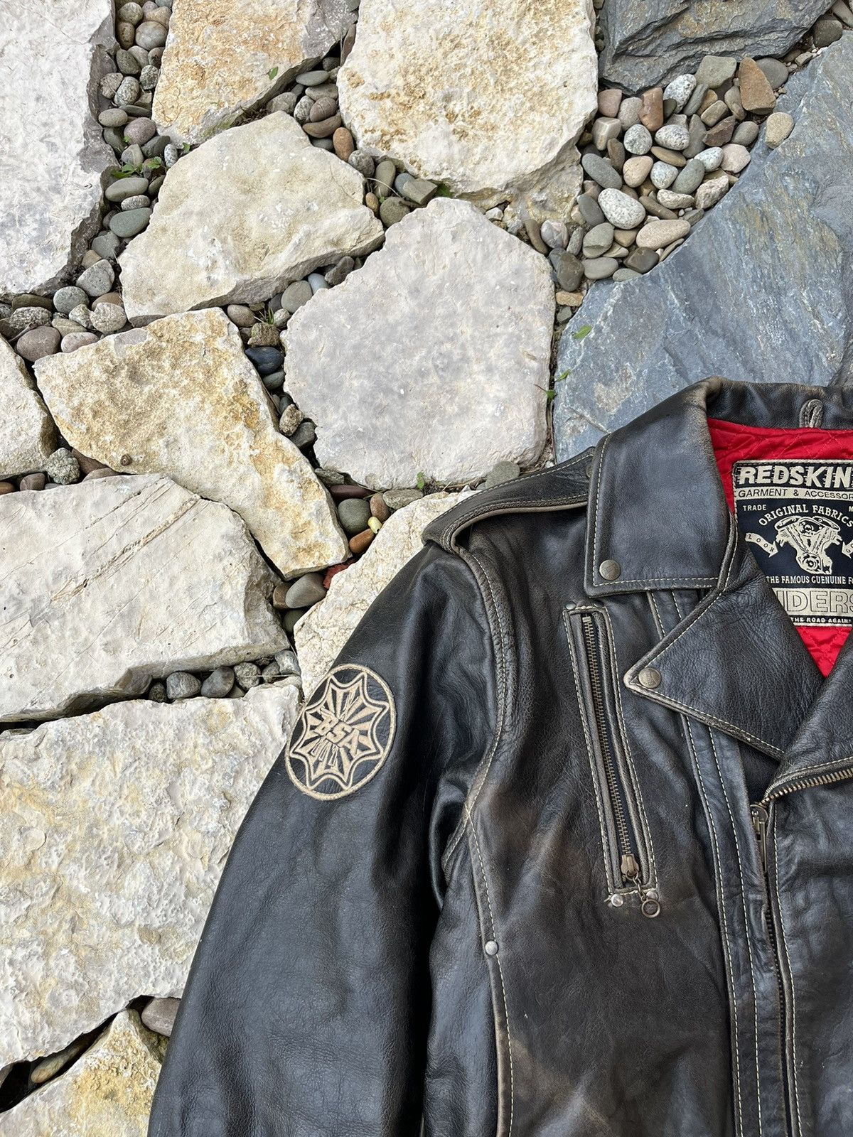 NFL × Vintage Vintage leather Redskins biker jacket distressed ramones Size US XL / EU 56 / 4 - 4 Thumbnail