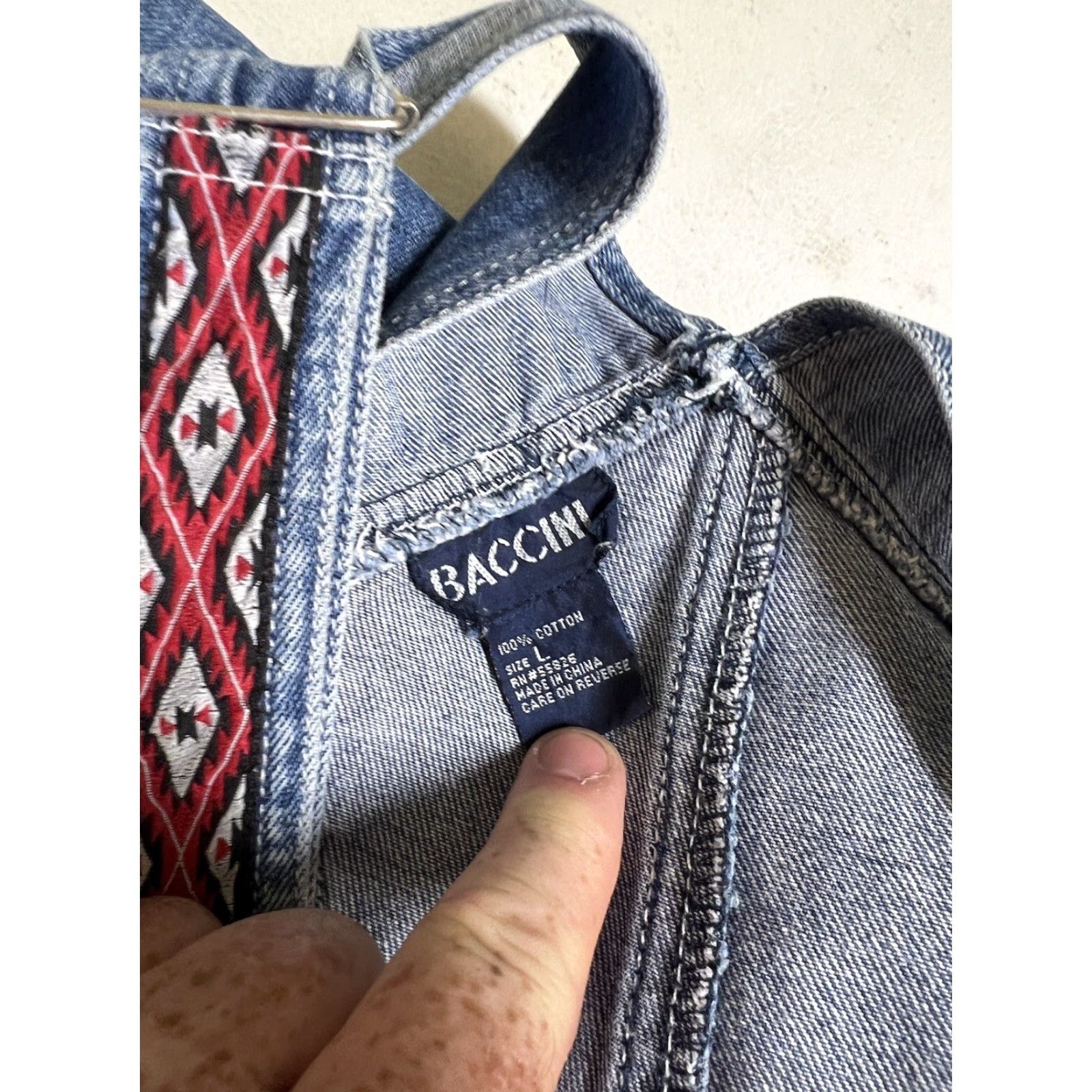 Denime VINTAGE BACCINI Overalls Shorts Denim Blue Sz L Womens Casual 90s Bohemian Farm Cowboy Pockets Button Denim Bib Overalls Shorts Women Size 36" / US 14 / IT 50 - 3 Thumbnail