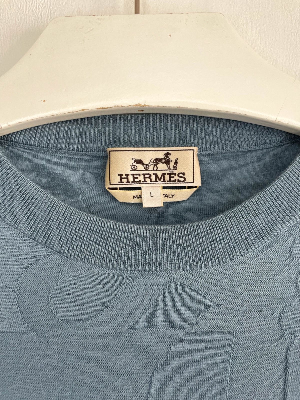 Hermes Hermes Slim Fit Textured Wool Jumper Size US L / EU 52-54 / 3 - 7 Thumbnail