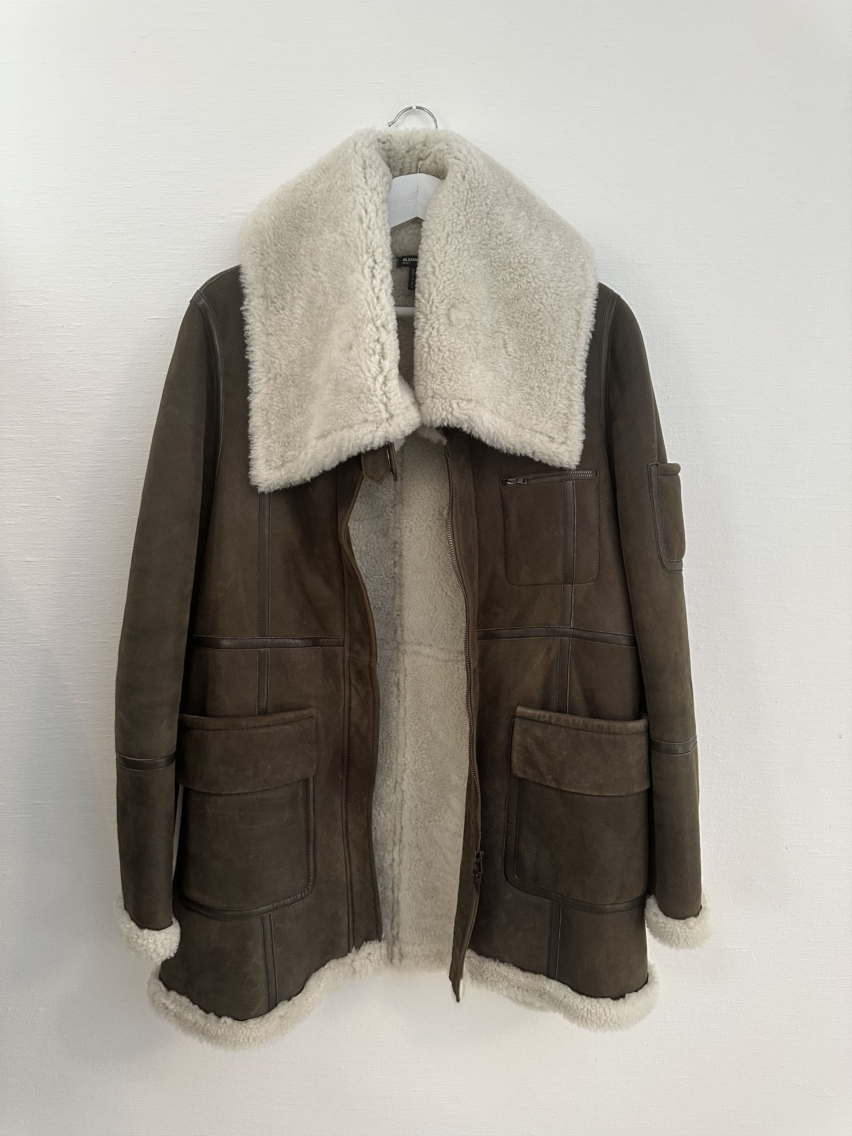 Jil Sander Jil Sander Navy Shearling Aviator olive Size S / US 4 / IT 40 - 1 Thumbnail