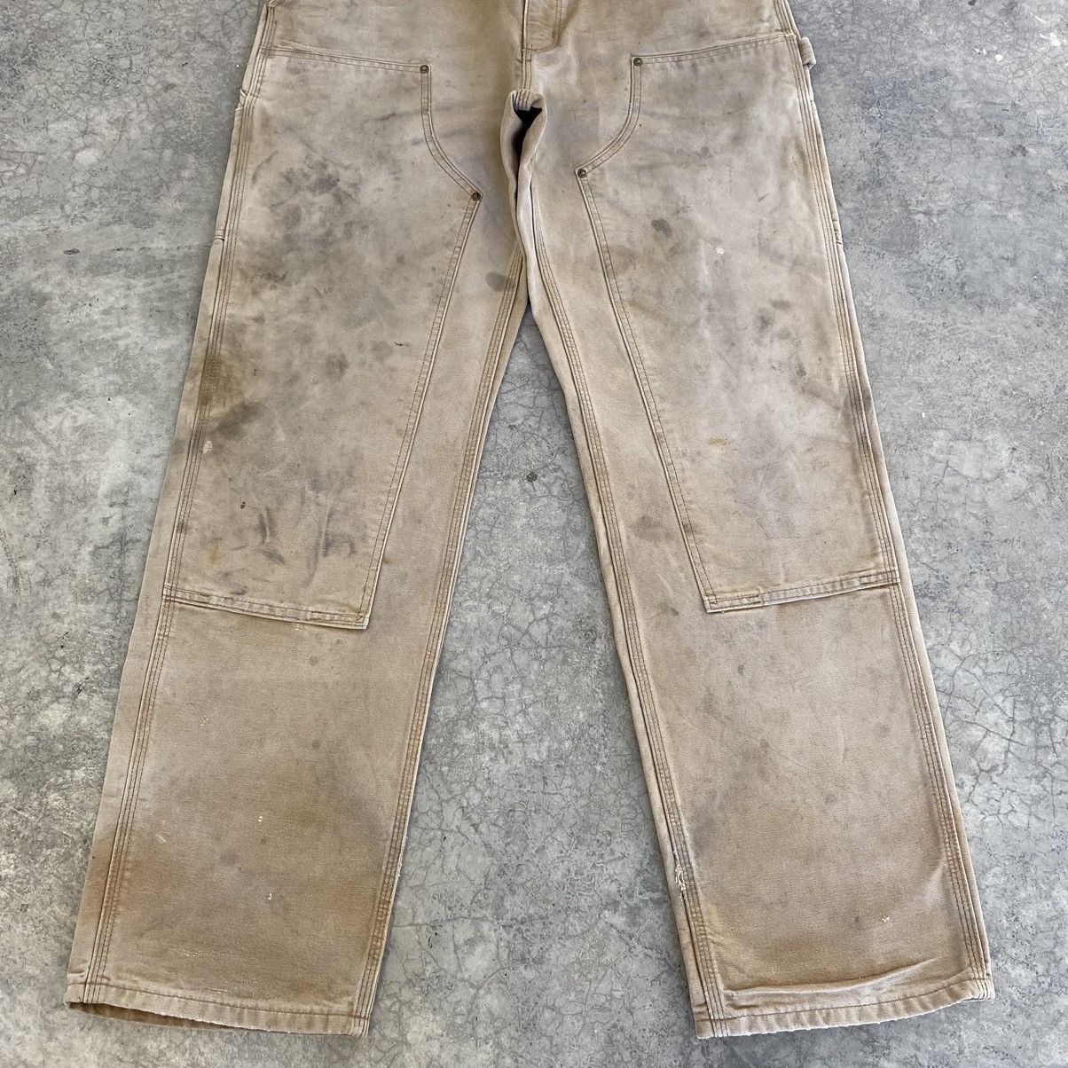 Carhartt VTG Carhartt Double Knee Faded Tan Dirty Carpenter Pants Size US 33 - 4 Thumbnail