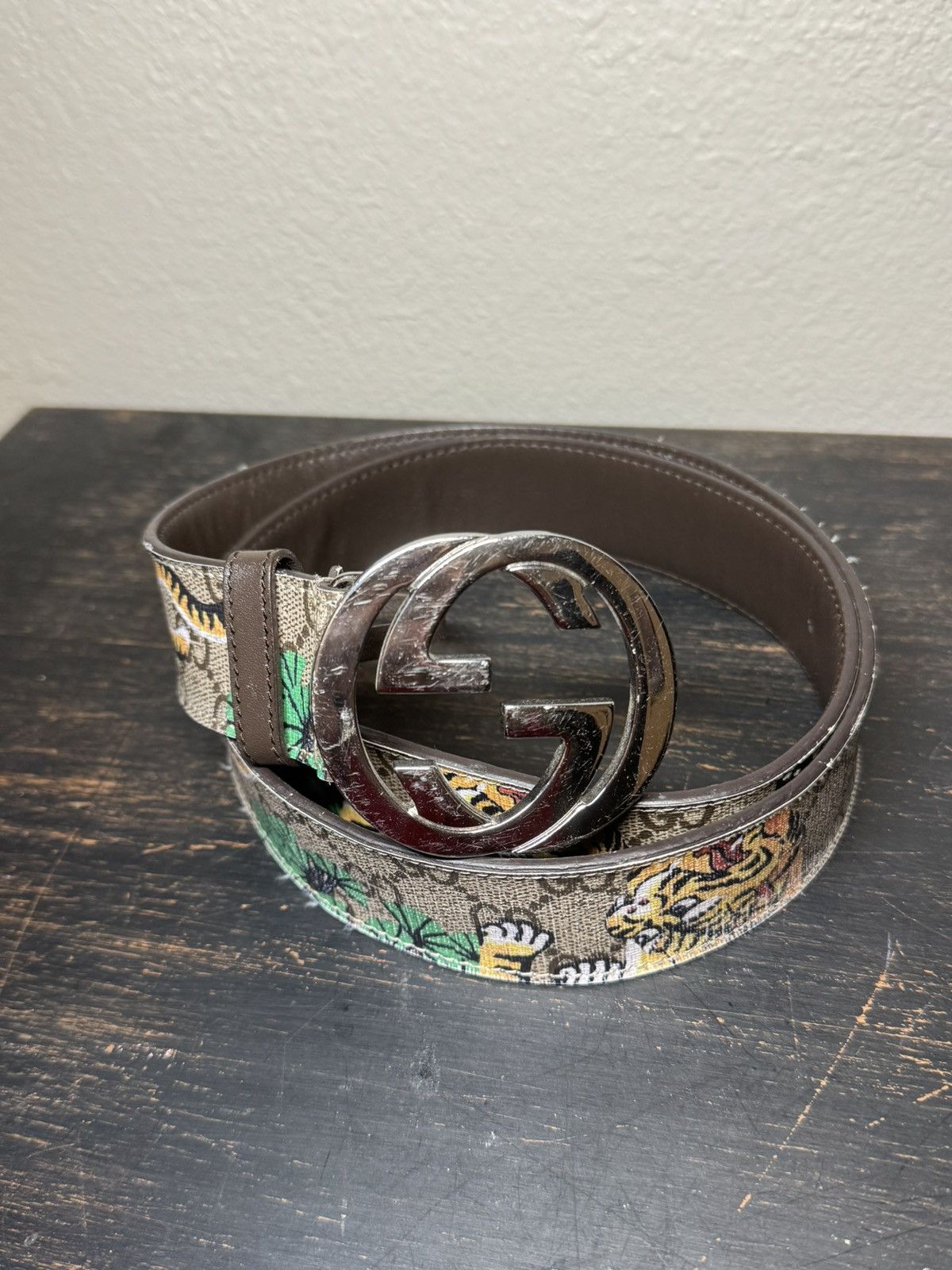 Gucci Gucci Lion GG Supreme Interlocking G Belt Buckle - Size 36 Size 36 - 1 Thumbnail